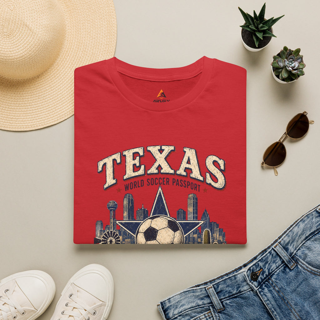 Texas Soccer T-Shirt — World Soccer Passport Vintage State Pride