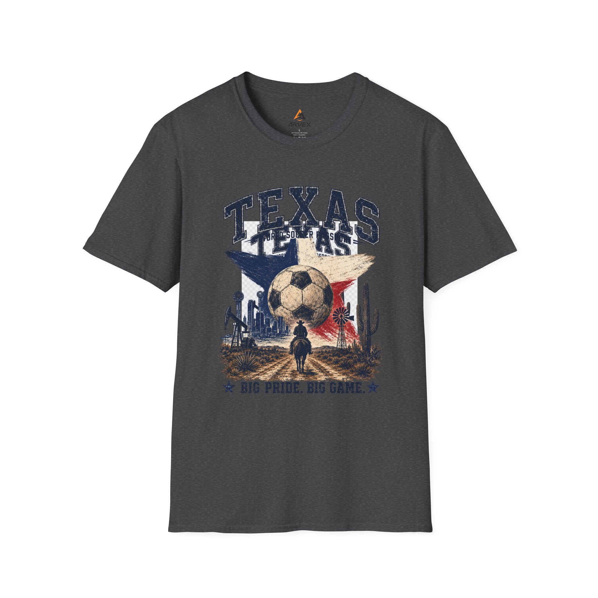 Texas Soccer T-Shirt — "World Soccer Passport" State Pride Tee