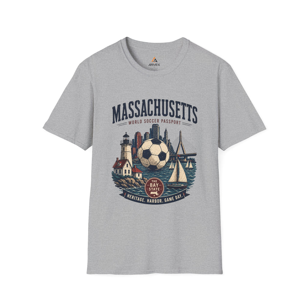 Massachusetts Soccer T-Shirt — World Soccer Passport Vintage State Tee