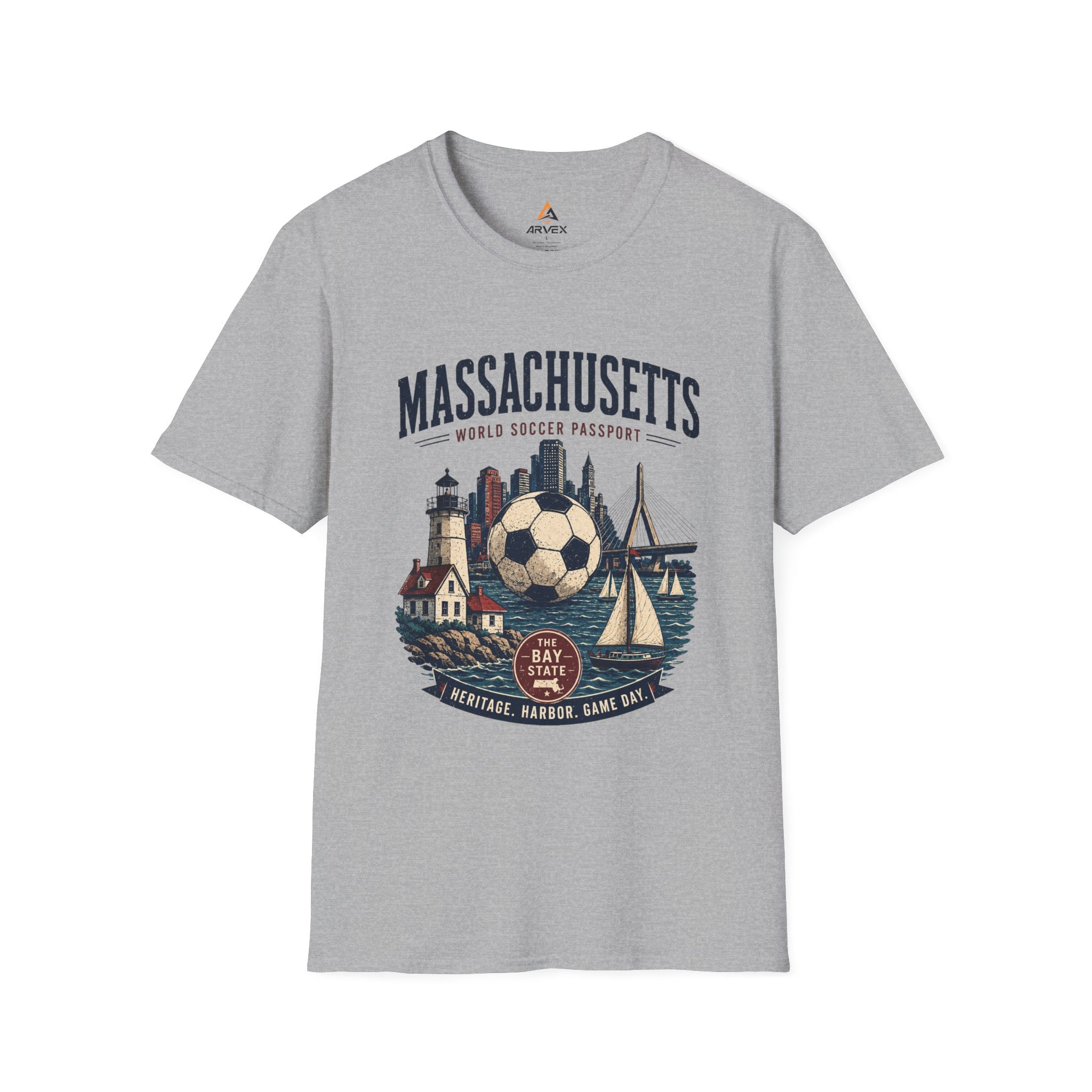 Massachusetts Soccer T-Shirt — World Soccer Passport Vintage State Tee