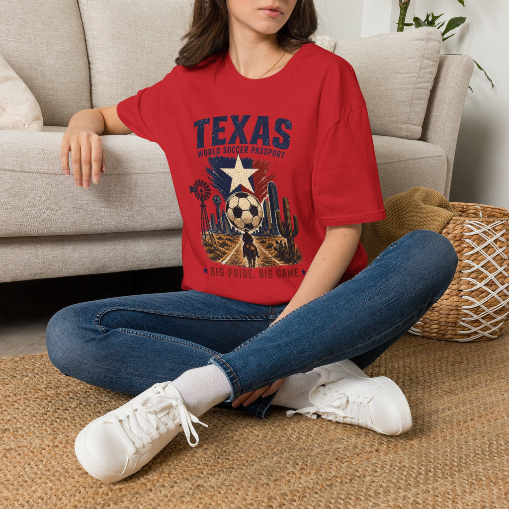 Texas Soccer Passport T-Shirt — Lone Star Soccer Vintage Design