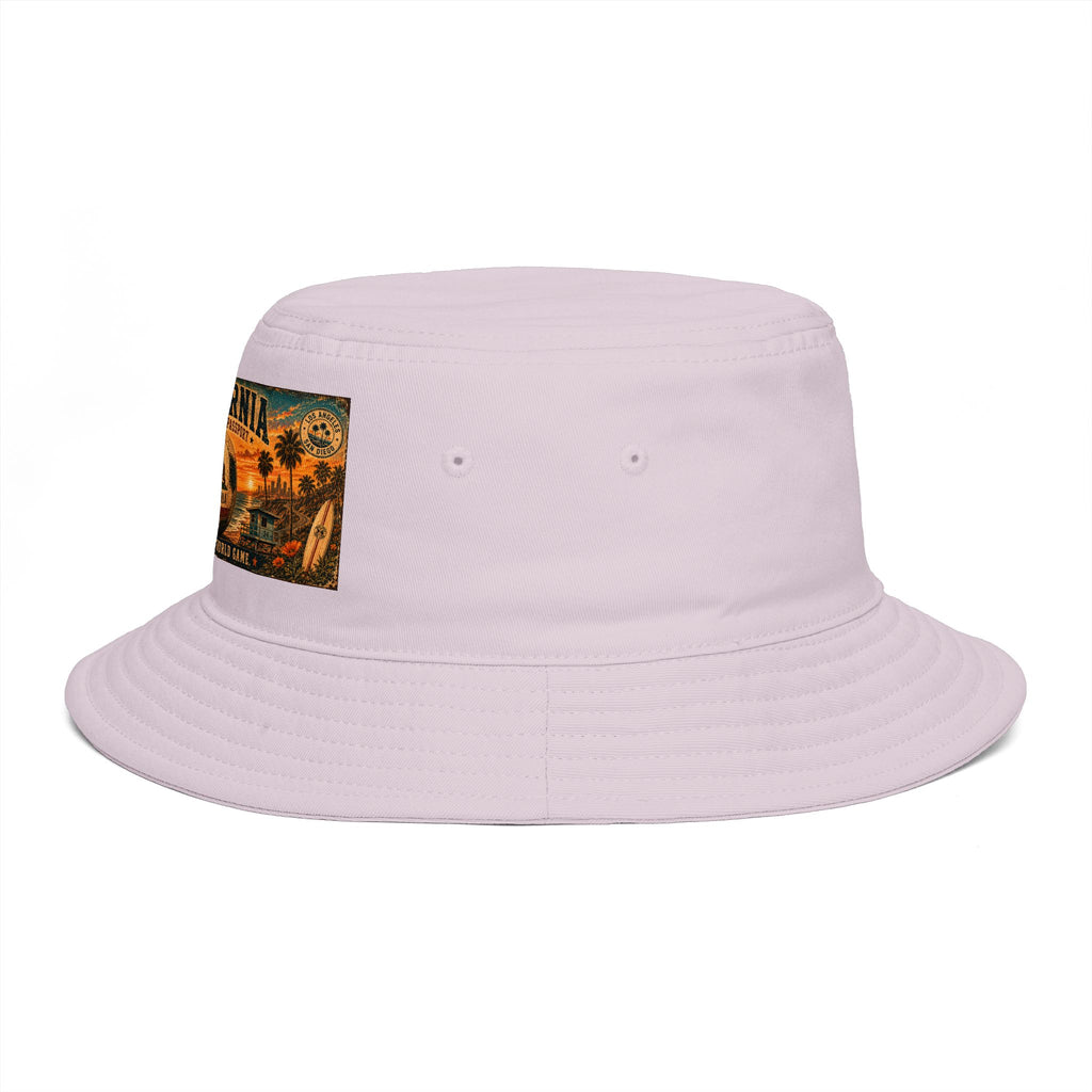 California Vintage Patch Bucket Hat — West Coast Sunset Travel Cap