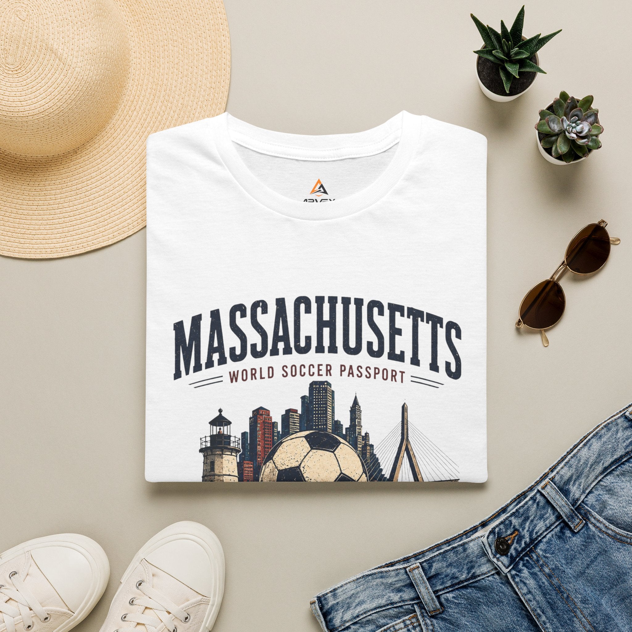 Massachusetts Soccer T-Shirt — World Soccer Passport Vintage State Tee