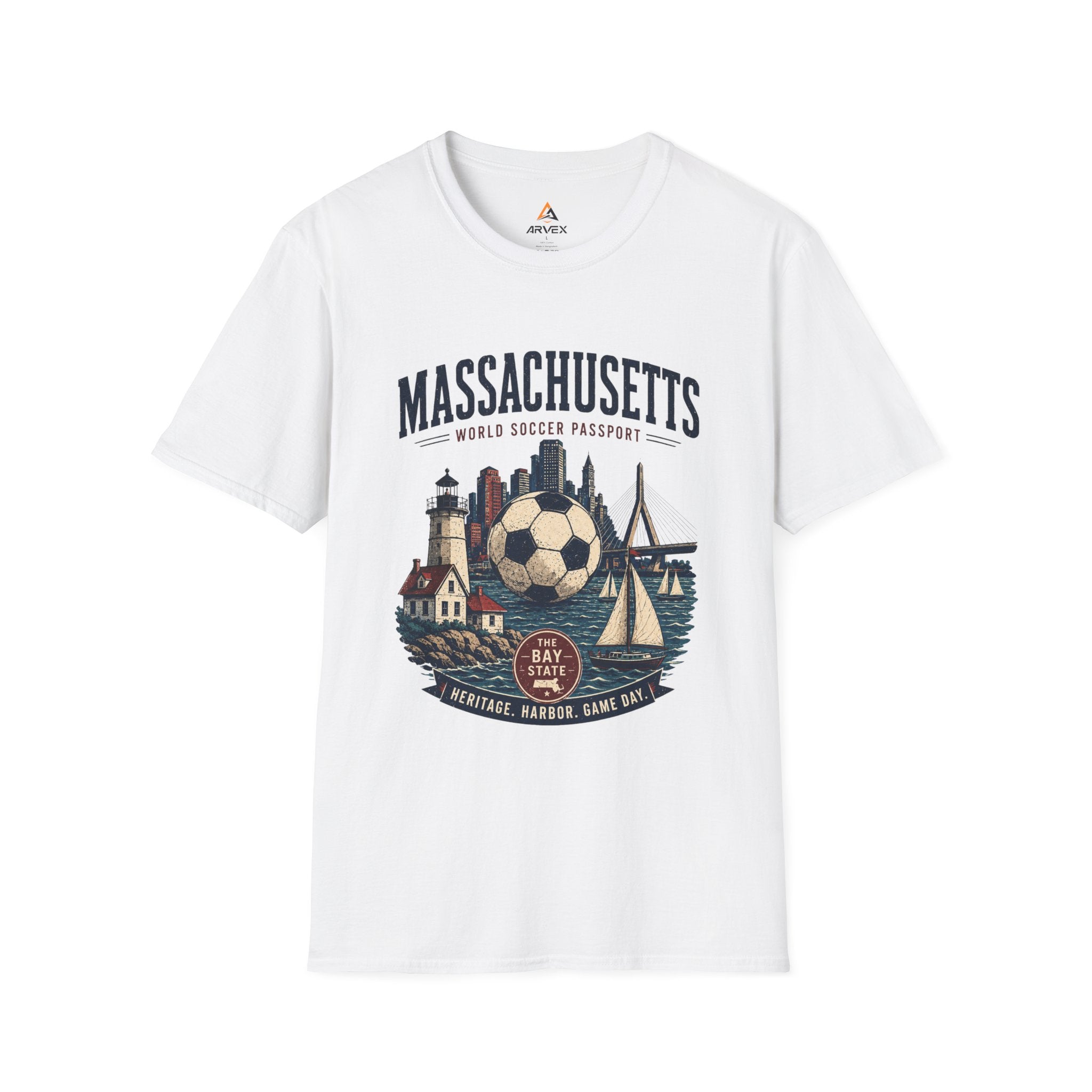 Massachusetts Soccer T-Shirt — World Soccer Passport Vintage State Tee