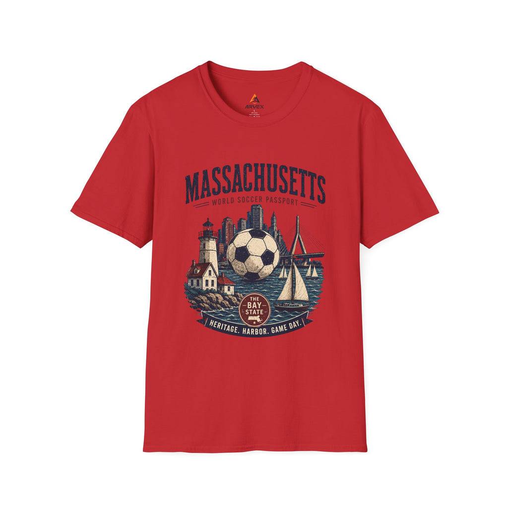 Massachusetts Soccer T-Shirt — World Soccer Passport Vintage State Tee