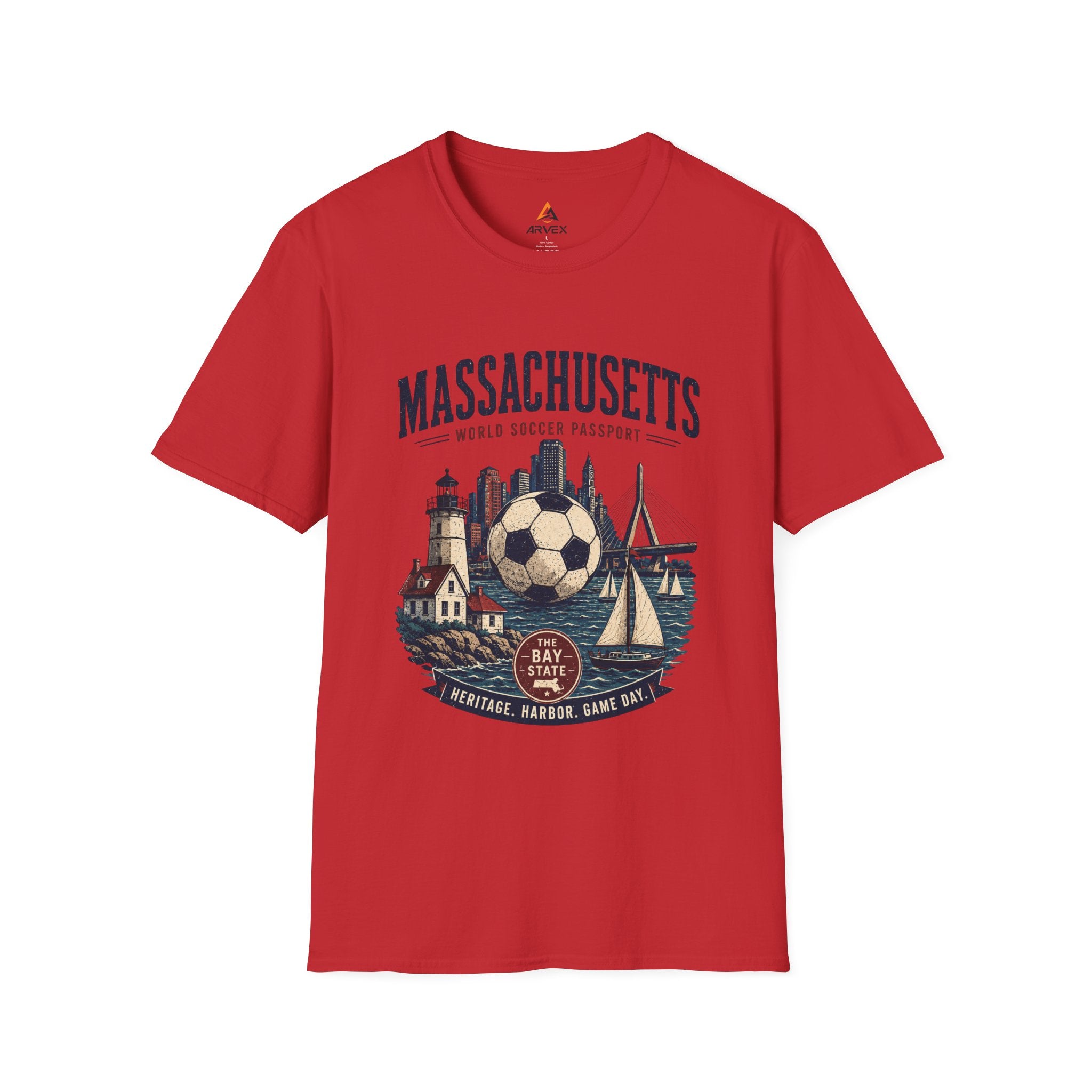 Massachusetts Soccer T-Shirt — World Soccer Passport Vintage State Tee
