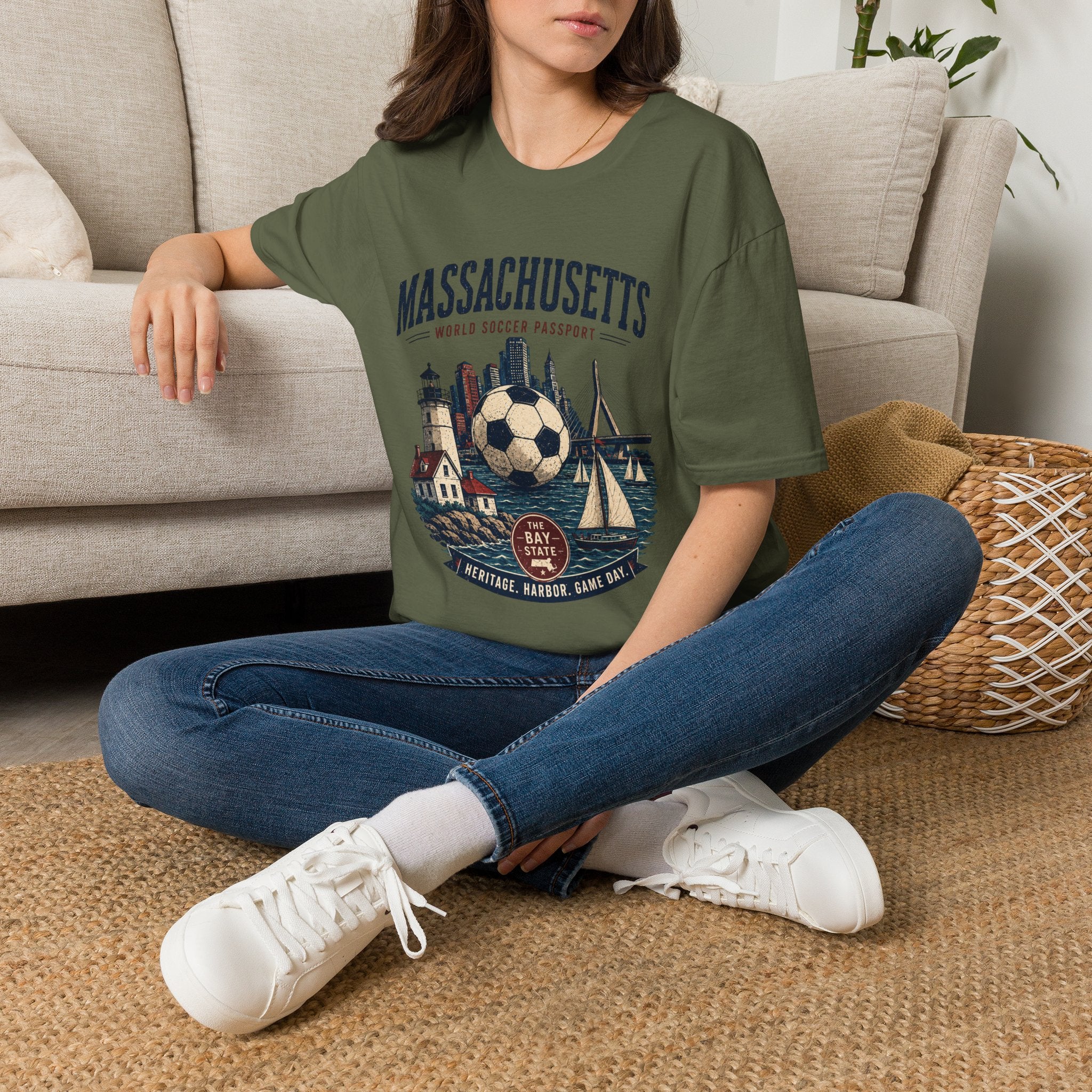 Massachusetts Soccer T-Shirt — World Soccer Passport Vintage State Tee