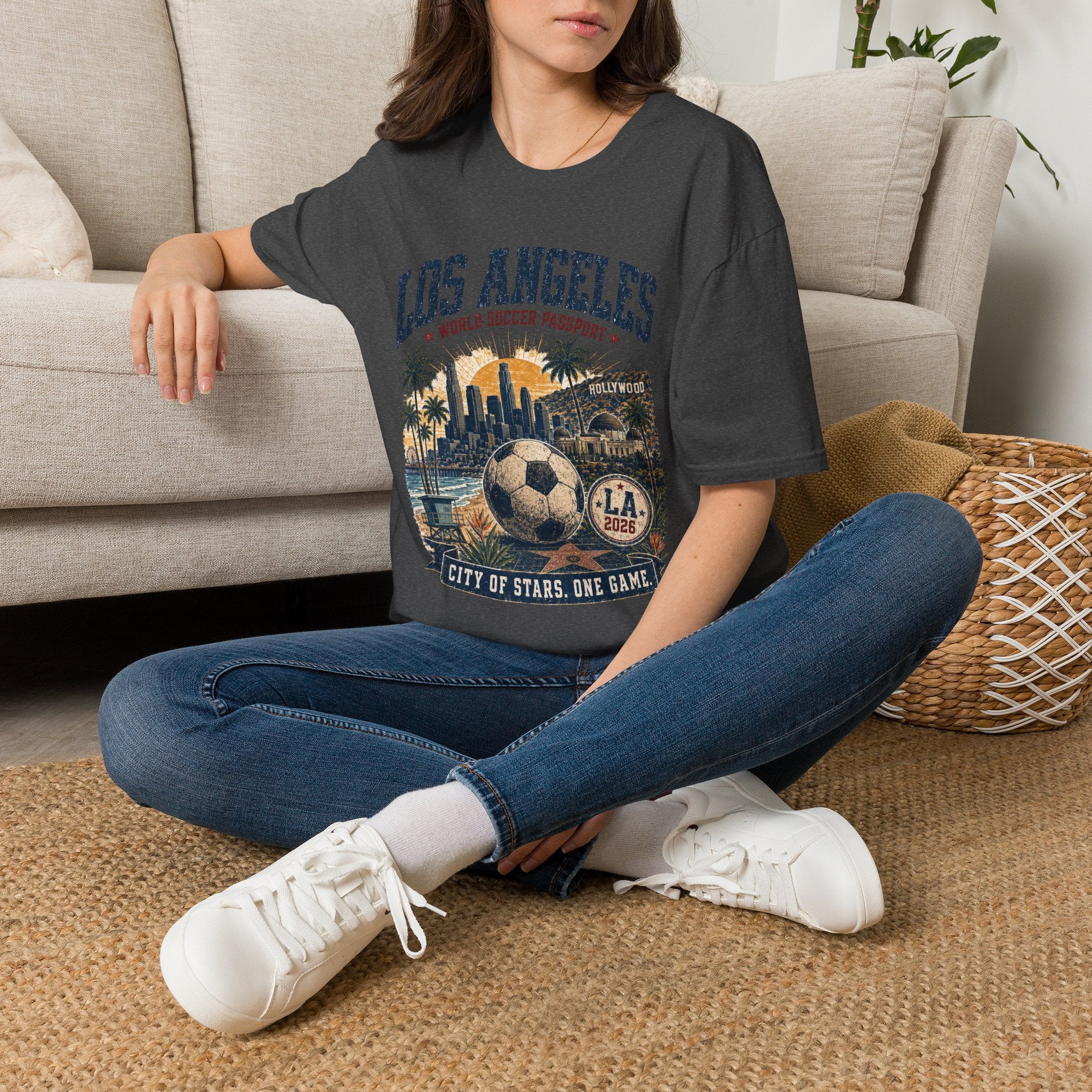 Copy of Copy of Florida Soccer T-Shirt – Vintage ‘World Soccer Passport’ Beach Tee