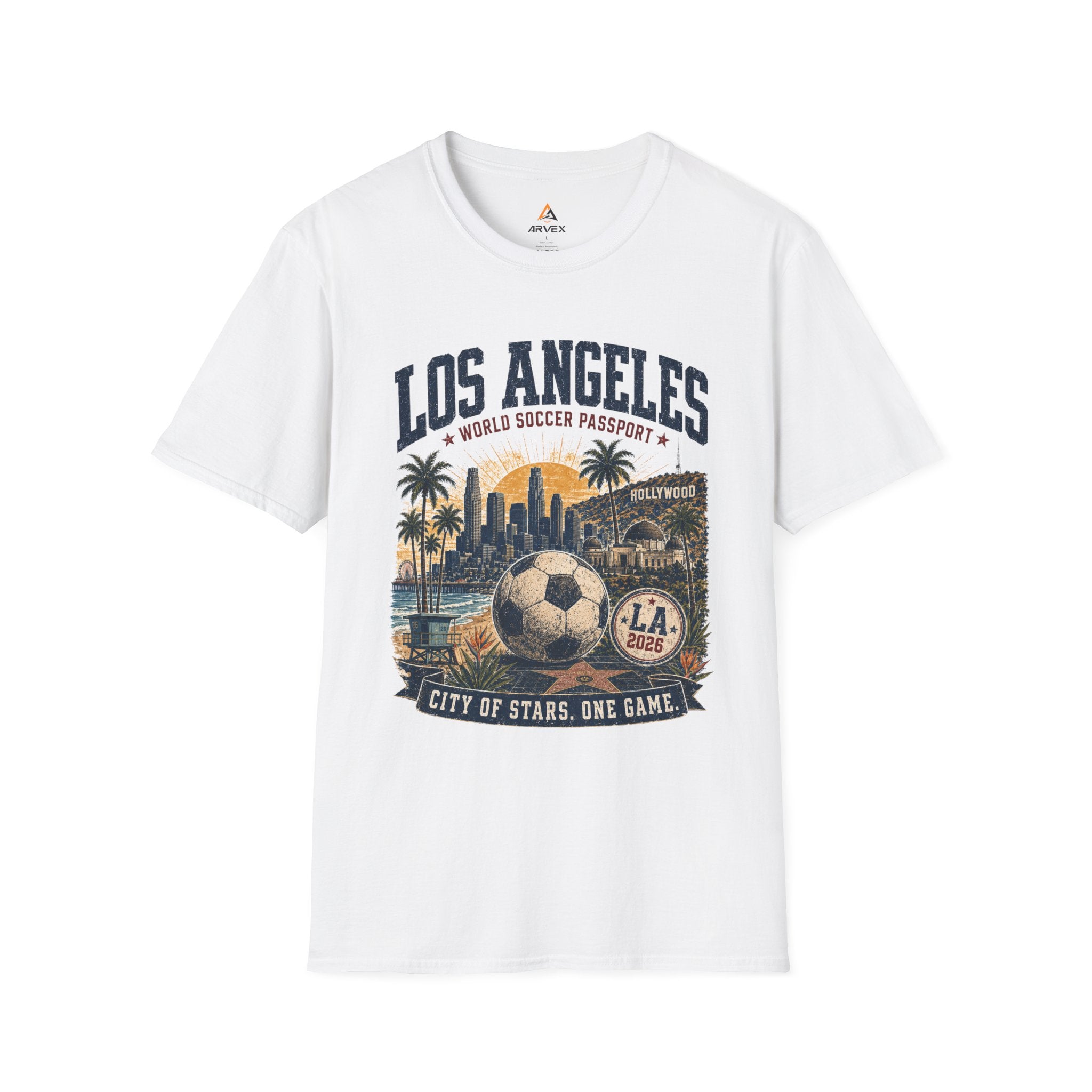 Copy of Copy of Florida Soccer T-Shirt – Vintage ‘World Soccer Passport’ Beach Tee