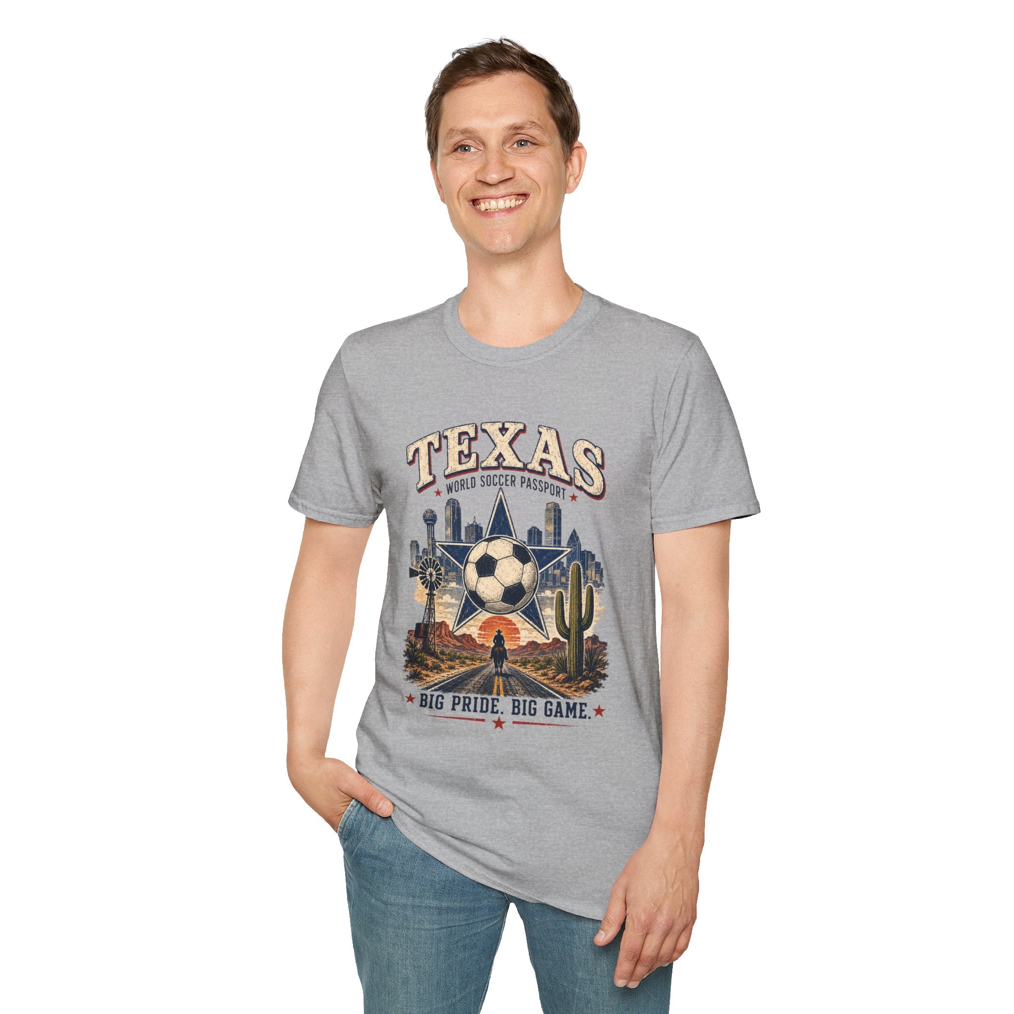 Texas Soccer T-Shirt — World Soccer Passport Vintage State Pride
