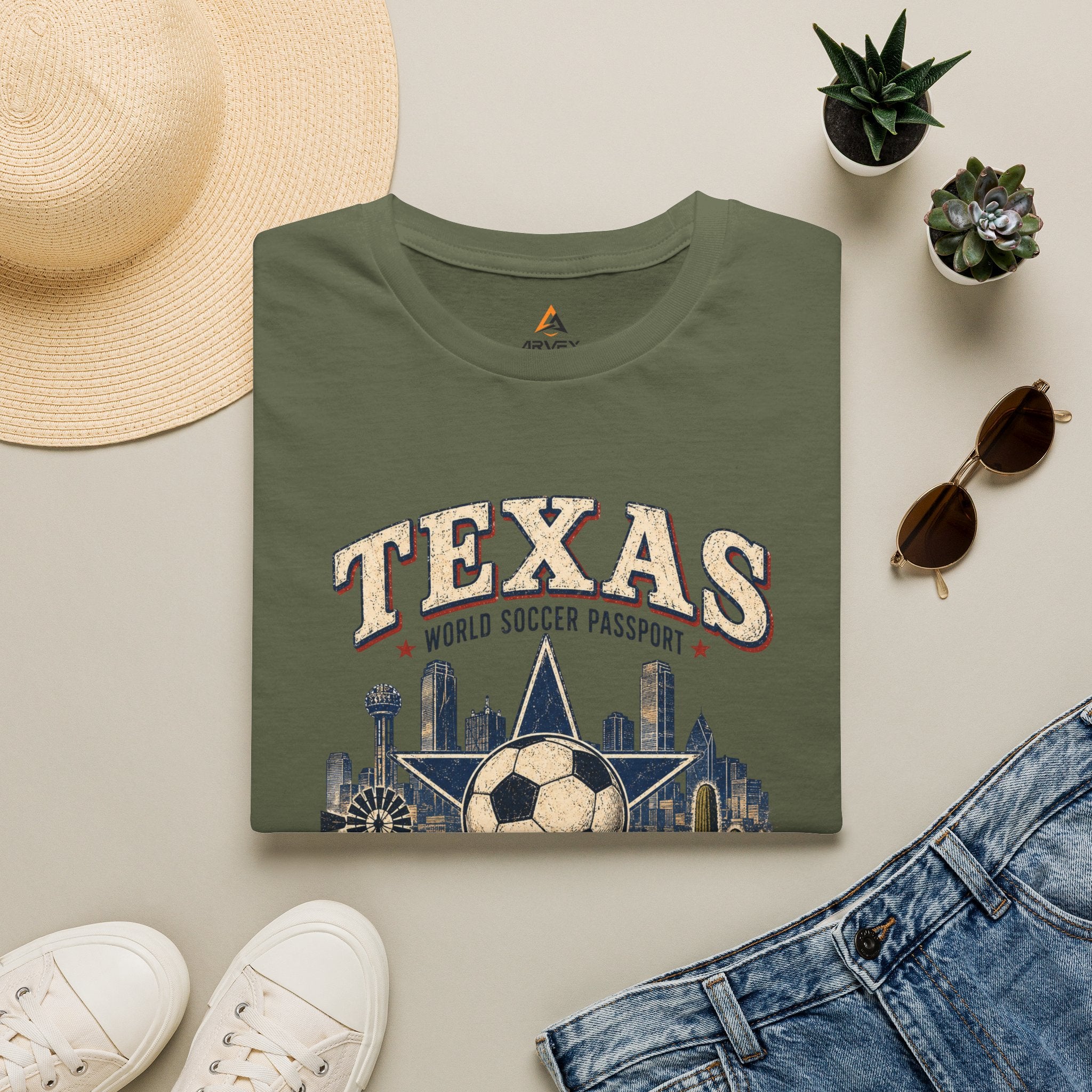 Texas Soccer T-Shirt — World Soccer Passport Vintage State Pride