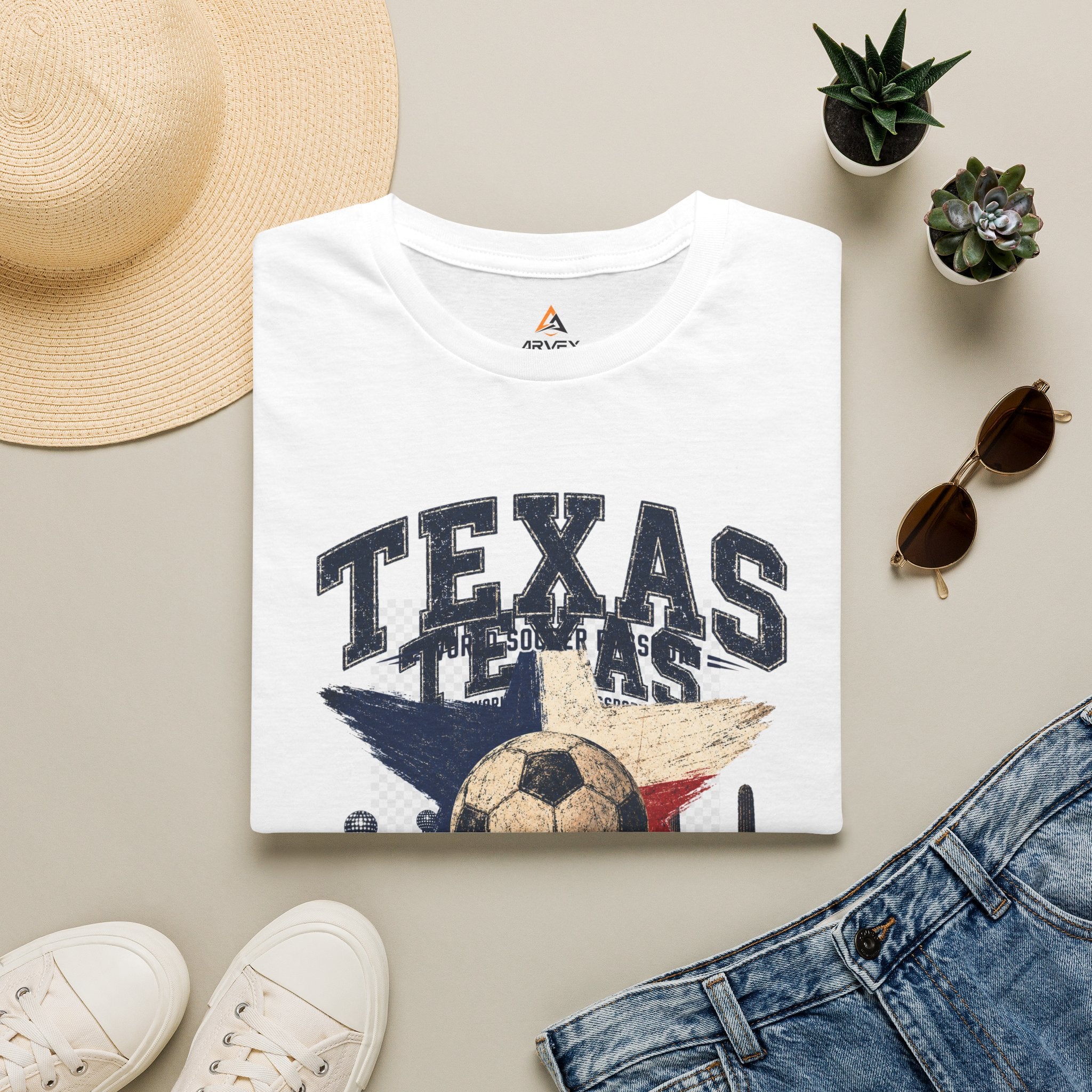 Texas Soccer T-Shirt — "World Soccer Passport" State Pride Tee