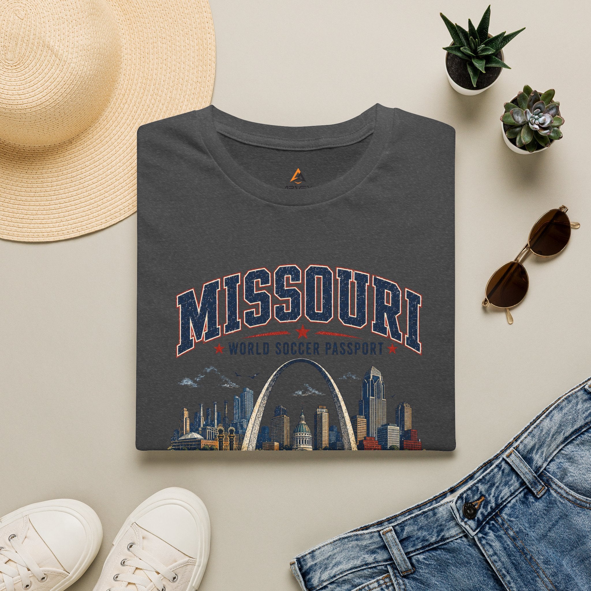Copy of Copy of Florida Soccer T-Shirt – Vintage ‘World Soccer Passport’ Beach Tee