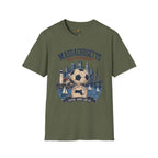Massachusetts Soccer T-Shirt — State Skyline & Vintage Soccer Graphic