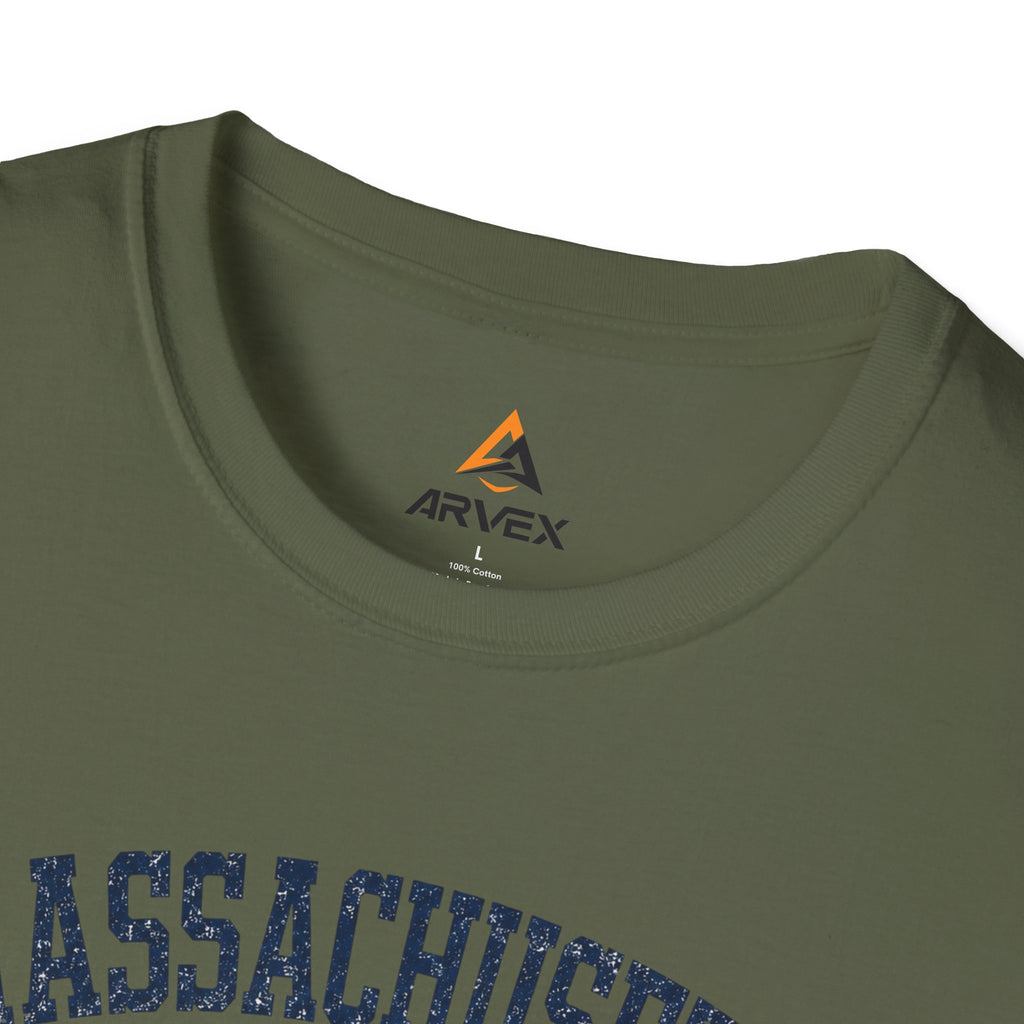 Massachusetts Soccer T-Shirt — State Skyline & Vintage Soccer Graphic