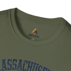 Massachusetts Soccer T-Shirt — State Skyline & Vintage Soccer Graphic