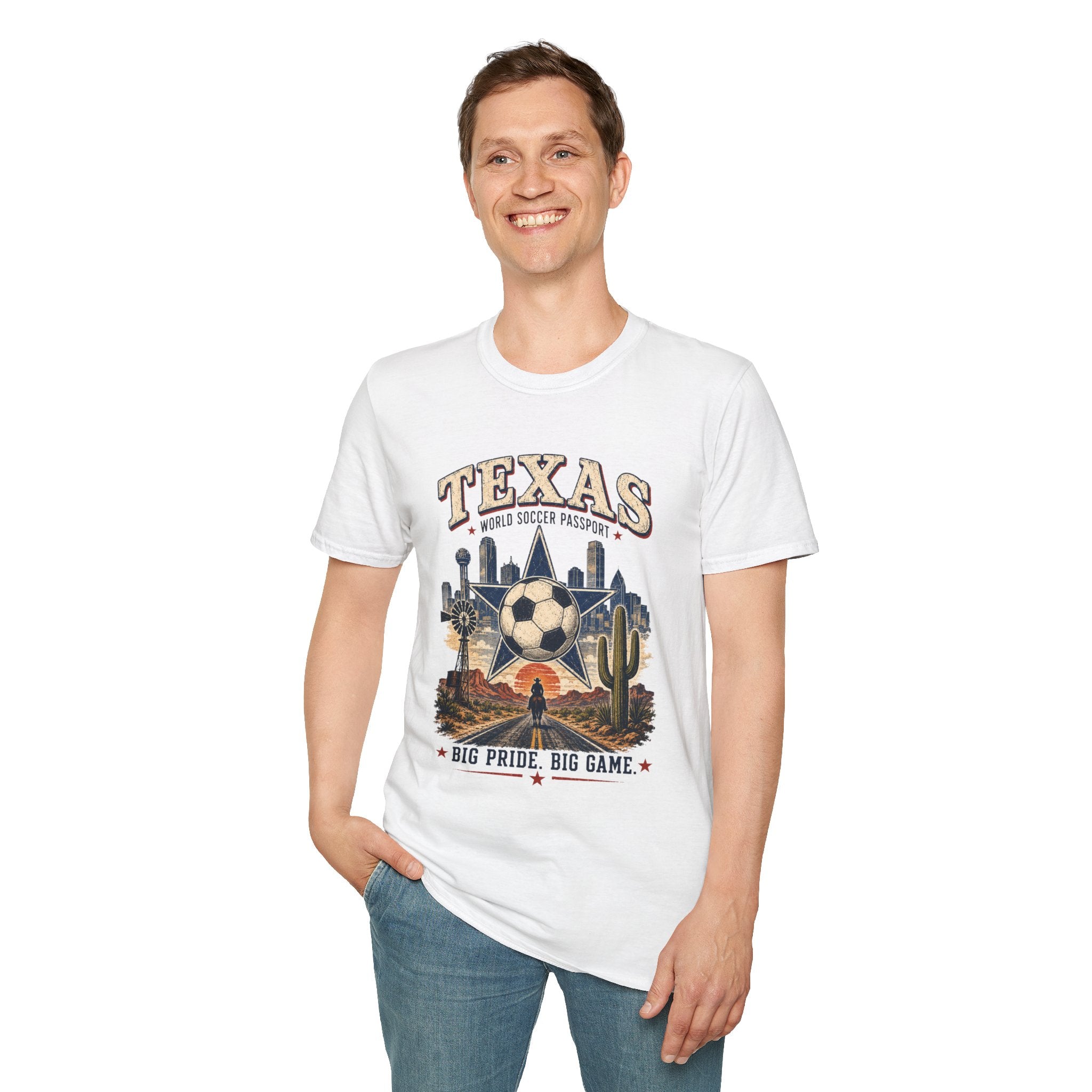 Texas Soccer T-Shirt — World Soccer Passport Vintage State Pride