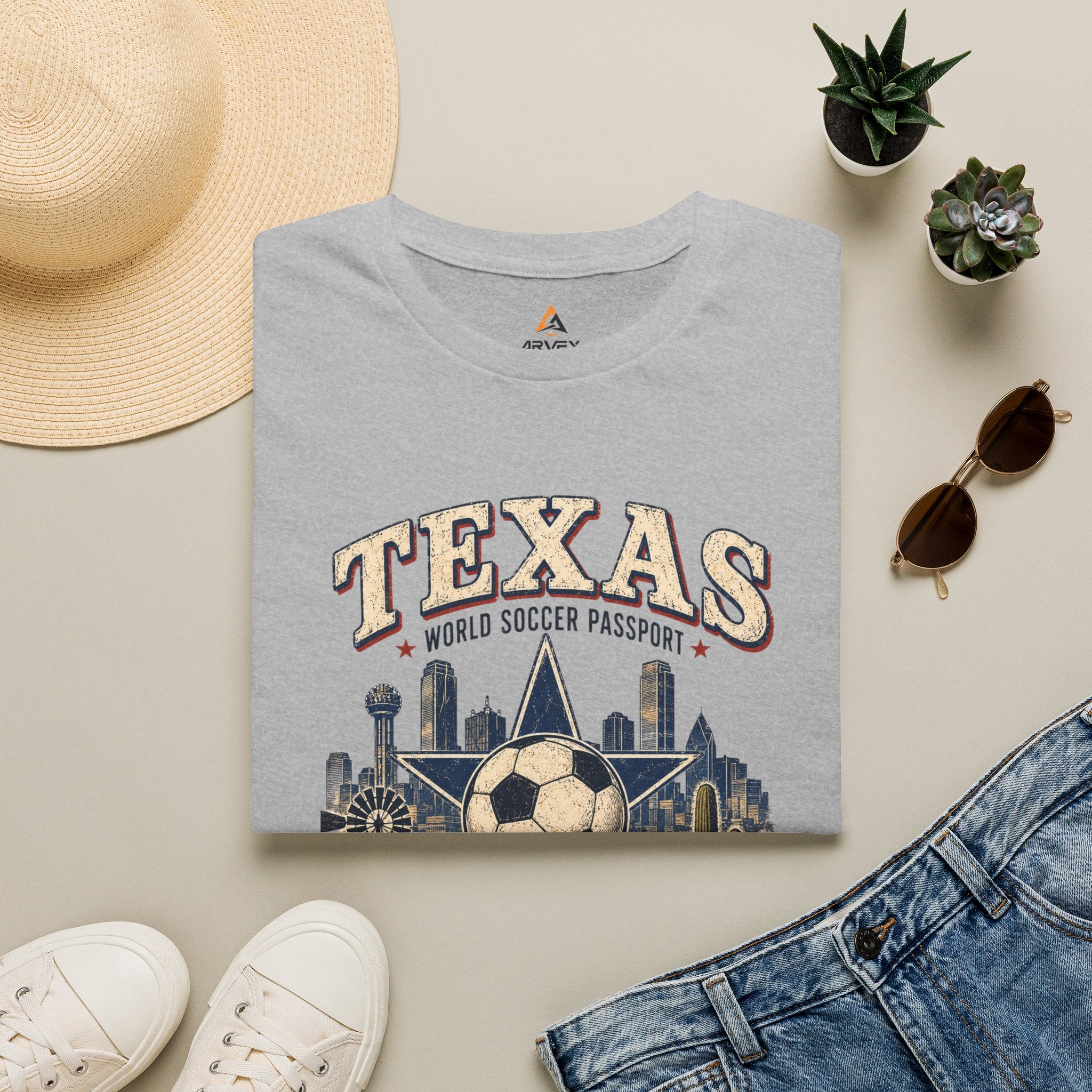 Texas Soccer T-Shirt — World Soccer Passport Vintage State Pride