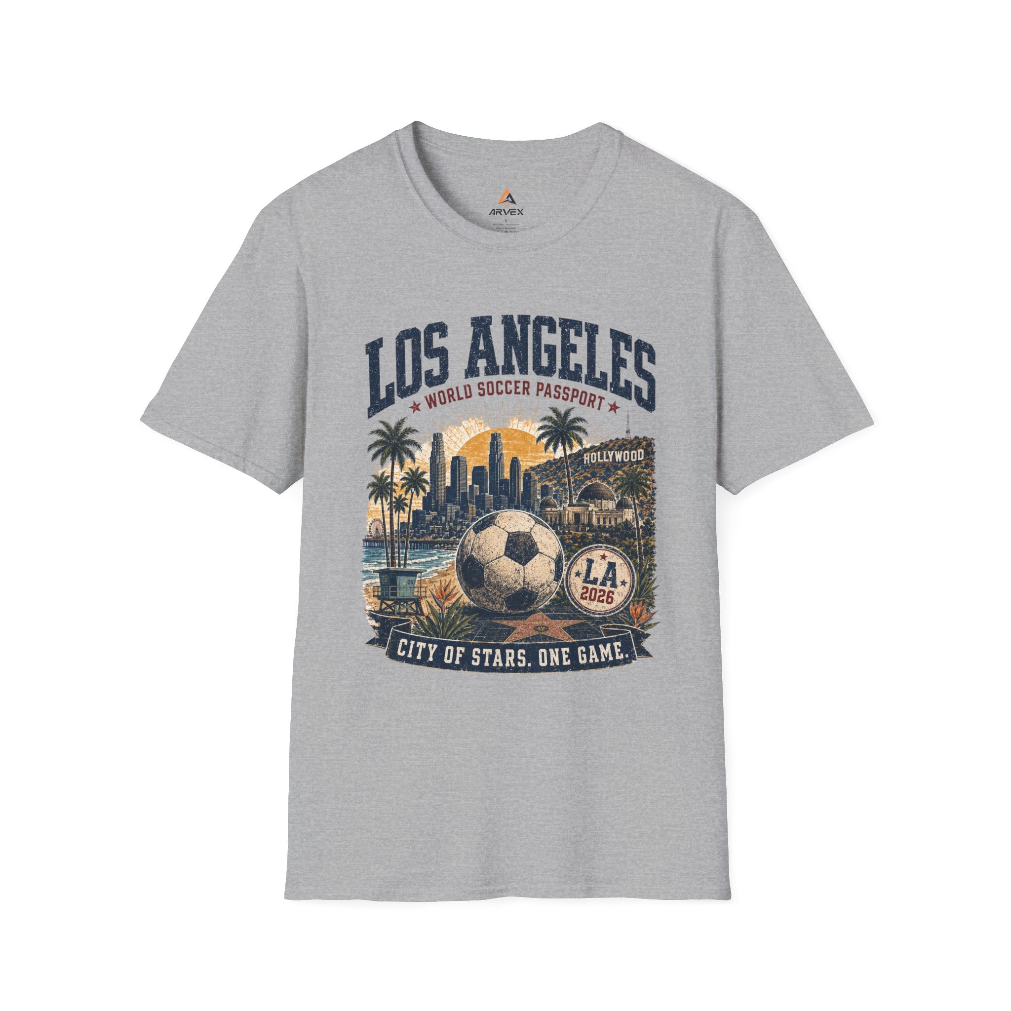 Copy of Copy of Florida Soccer T-Shirt – Vintage ‘World Soccer Passport’ Beach Tee