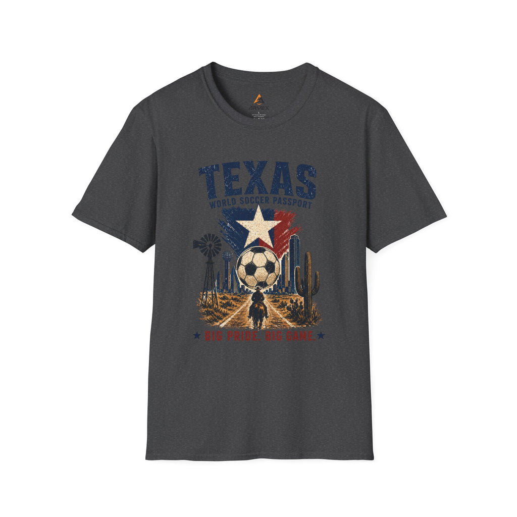 Texas Soccer Passport T-Shirt — Lone Star Soccer Vintage Design