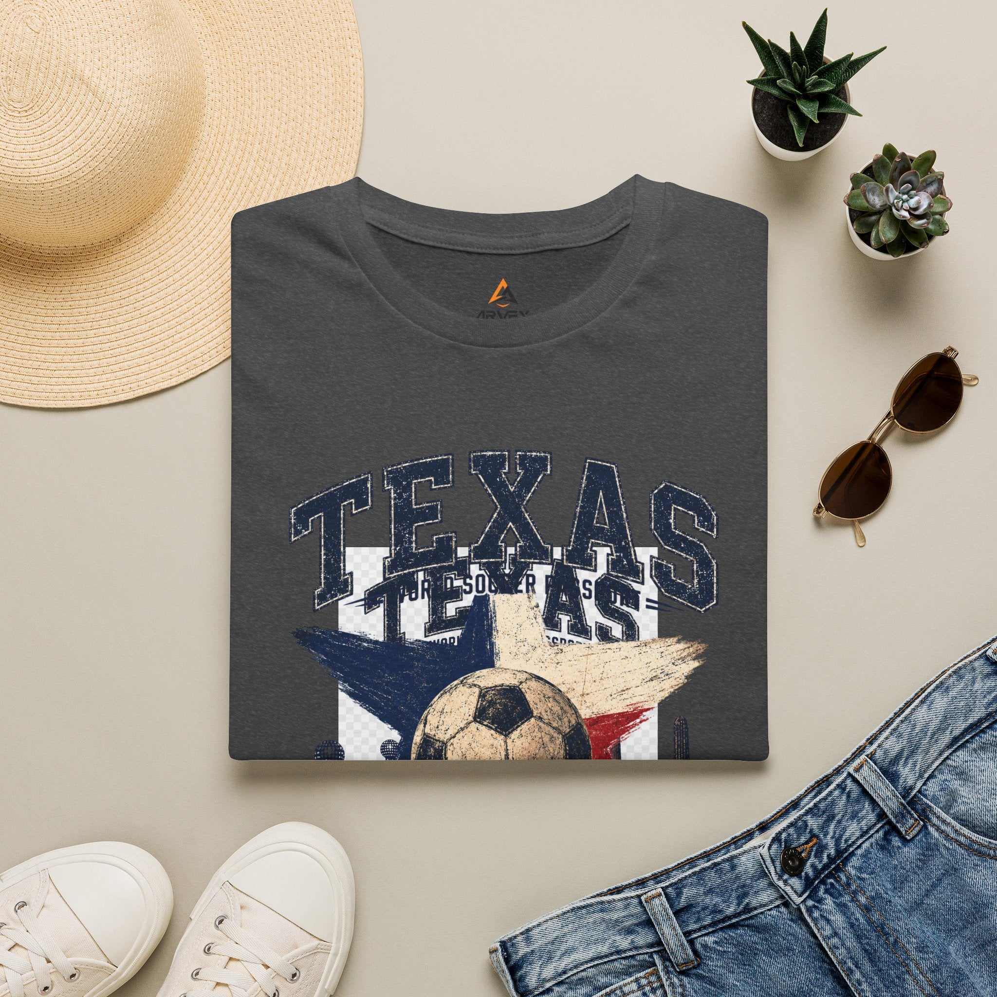 Texas Soccer T-Shirt — "World Soccer Passport" State Pride Tee