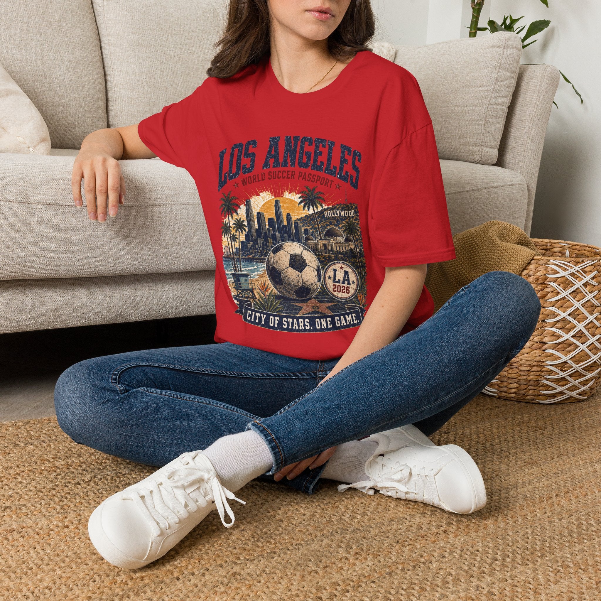 Copy of Copy of Florida Soccer T-Shirt – Vintage ‘World Soccer Passport’ Beach Tee