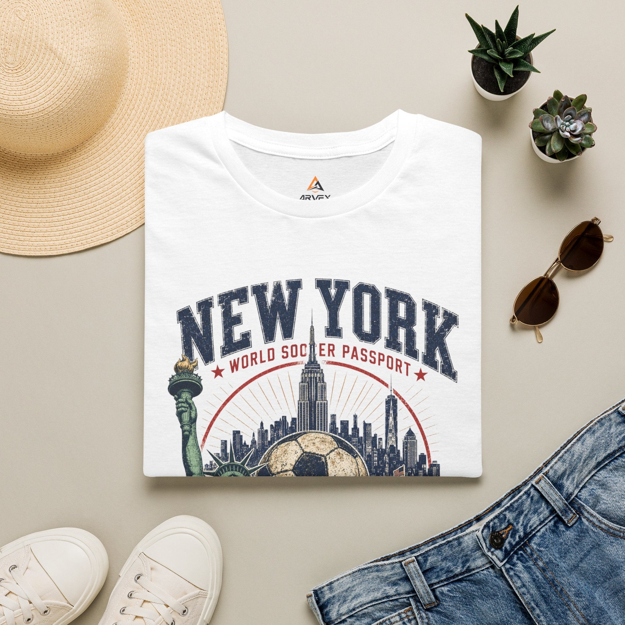 New York Soccer T-Shirt — NYC World Soccer Passport Graphic Tee