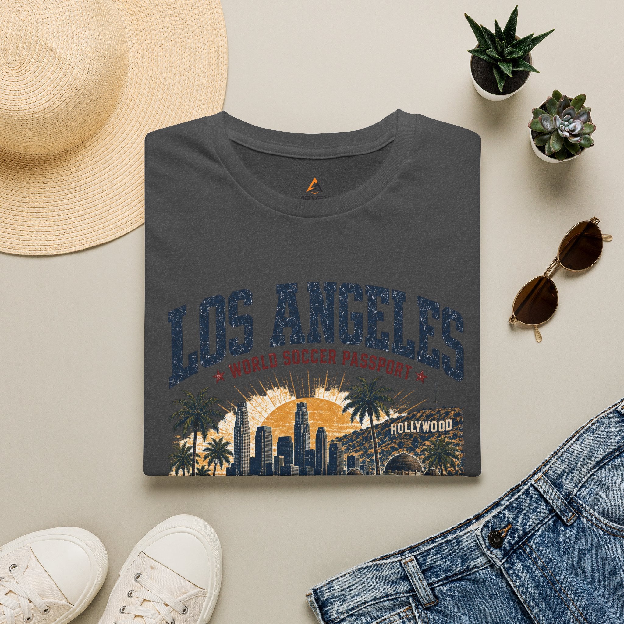 Copy of Copy of Florida Soccer T-Shirt – Vintage ‘World Soccer Passport’ Beach Tee