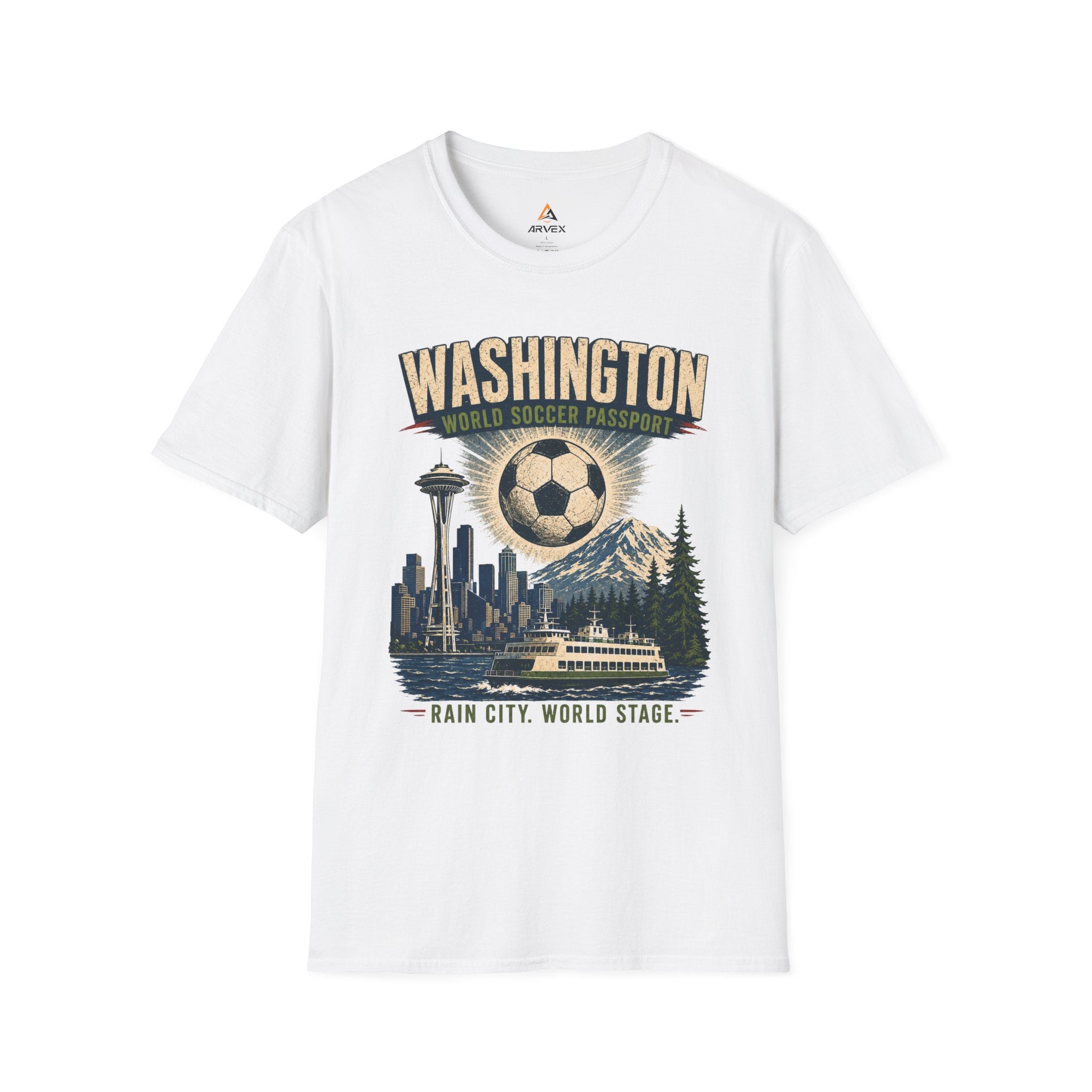 Copy of Florida Soccer T-Shirt – Vintage ‘World Soccer Passport’ Beach Tee