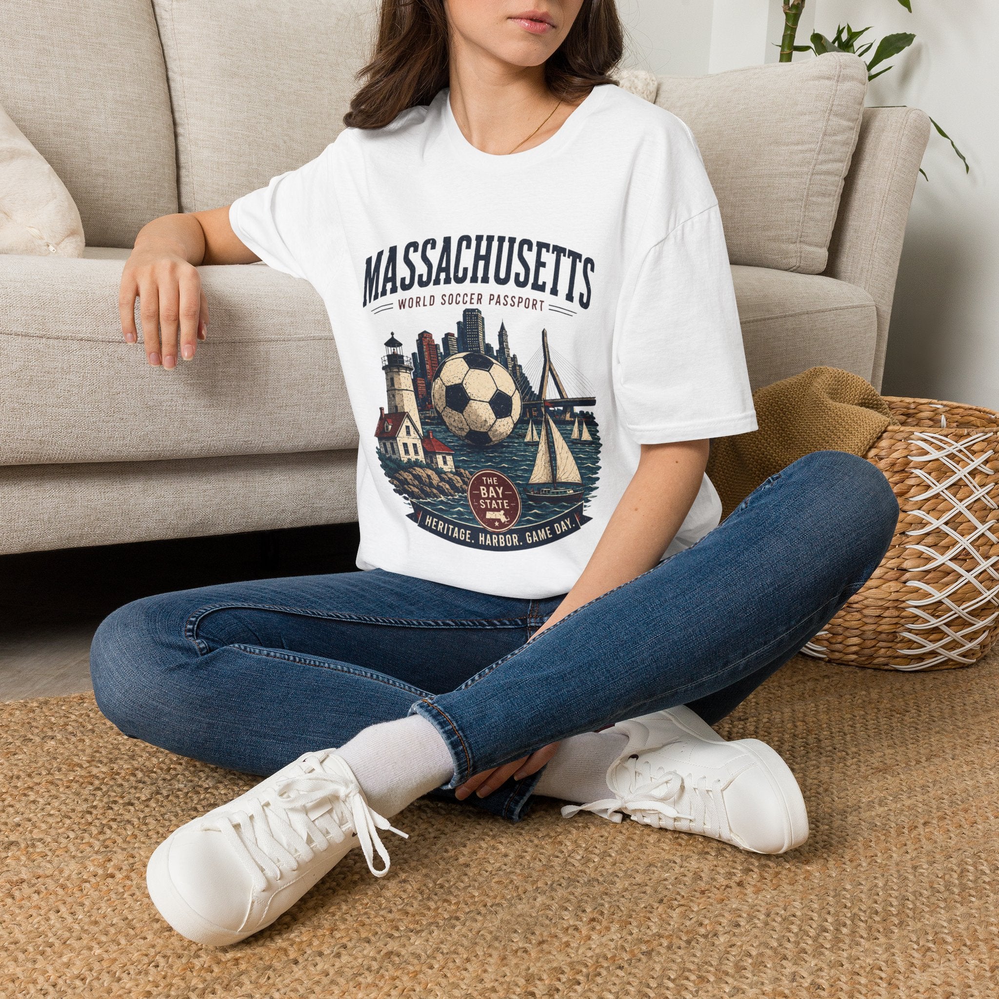 Massachusetts Soccer T-Shirt — World Soccer Passport Vintage State Tee