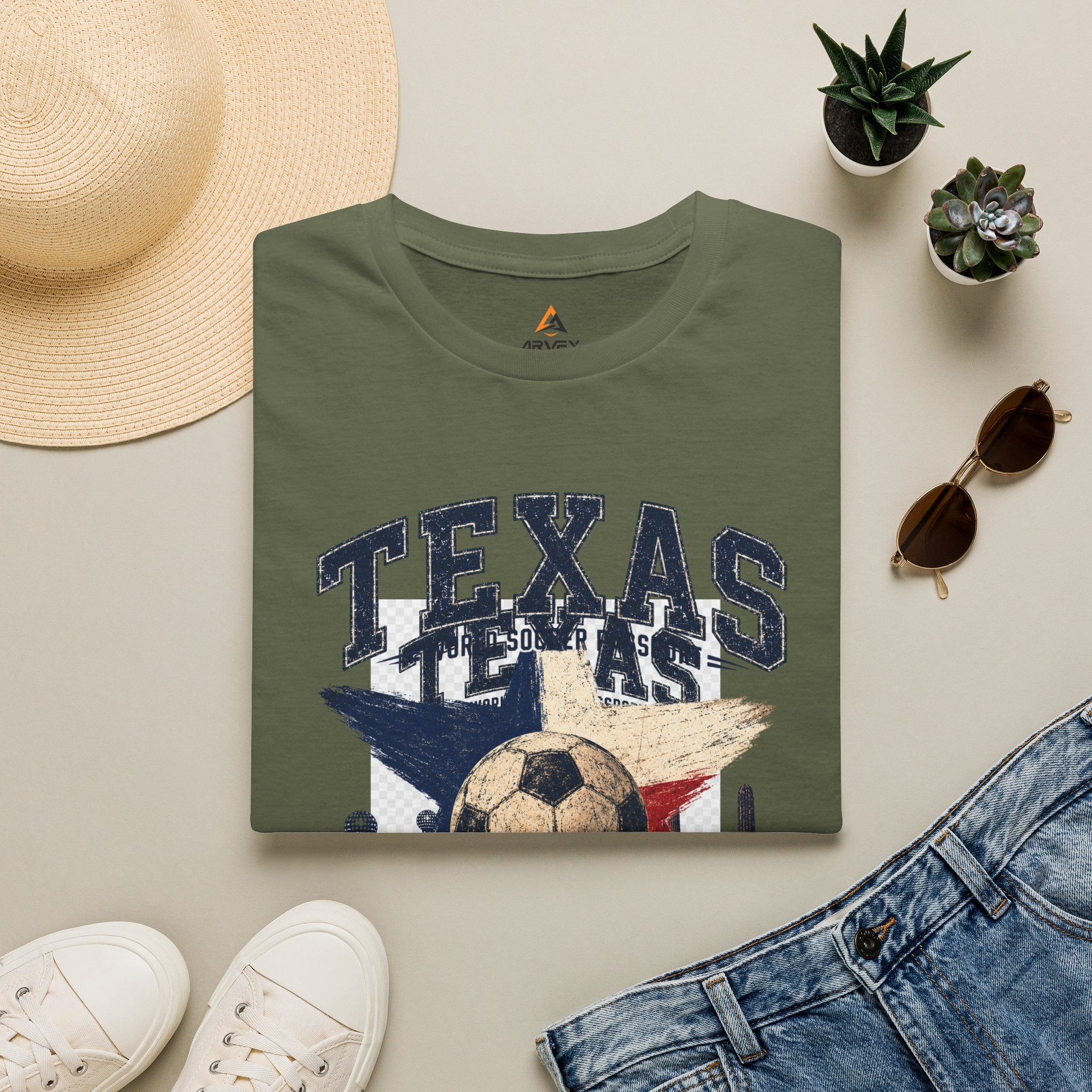 Texas Soccer T-Shirt — "World Soccer Passport" State Pride Tee