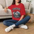 Washington Soccer Passport T-Shirt — Seattle Skyline & Mount Rainier Football Tee