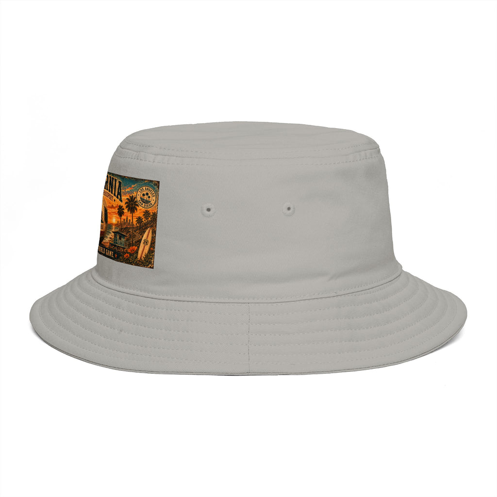 California Vintage Patch Bucket Hat — West Coast Sunset Travel Cap