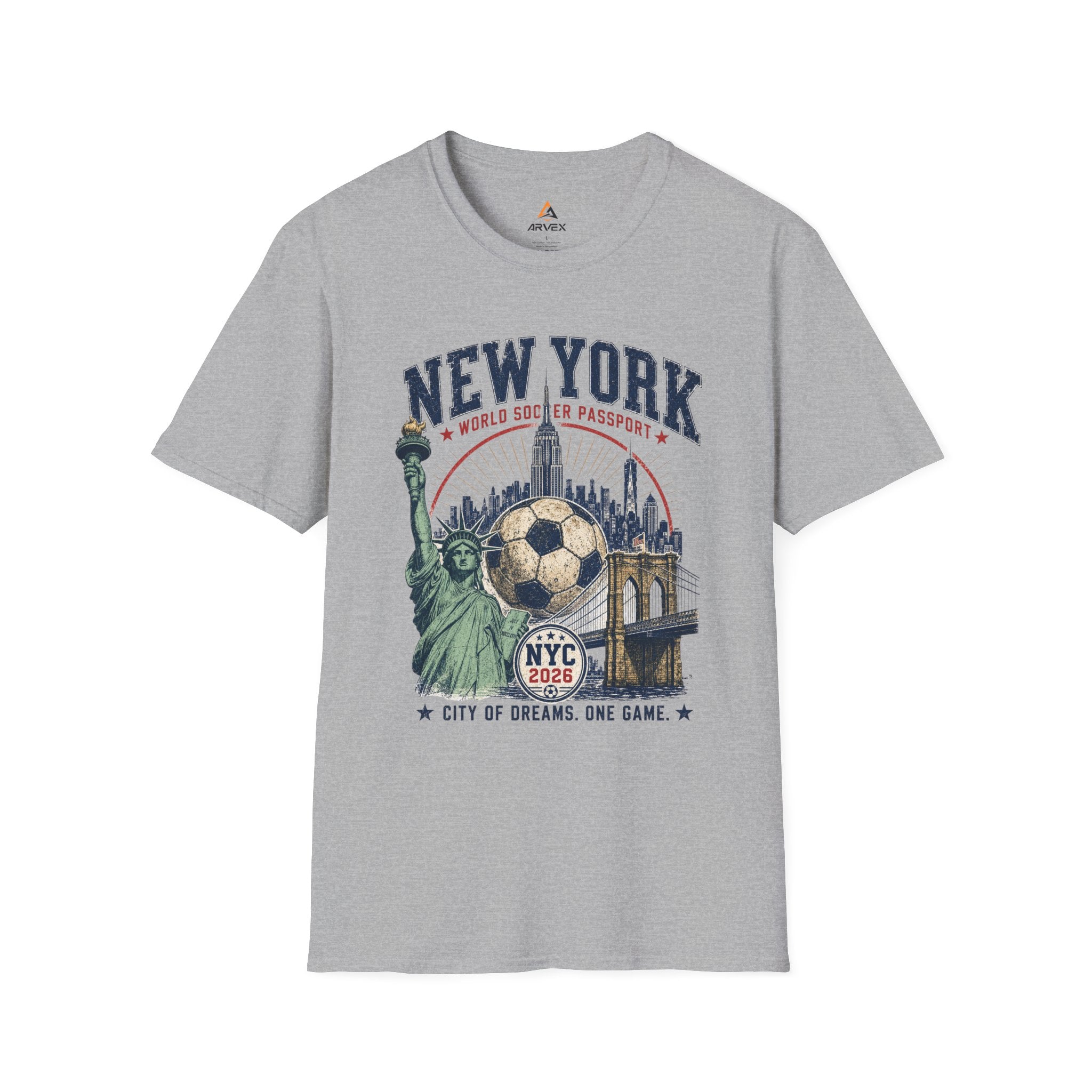 New York Soccer T-Shirt — NYC World Soccer Passport Graphic Tee