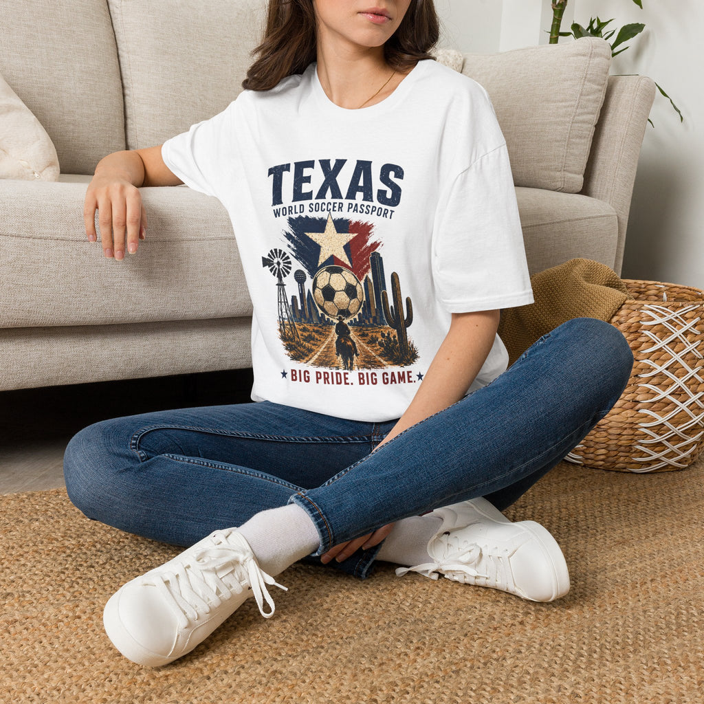 Texas Soccer Passport T-Shirt — Lone Star Soccer Vintage Design