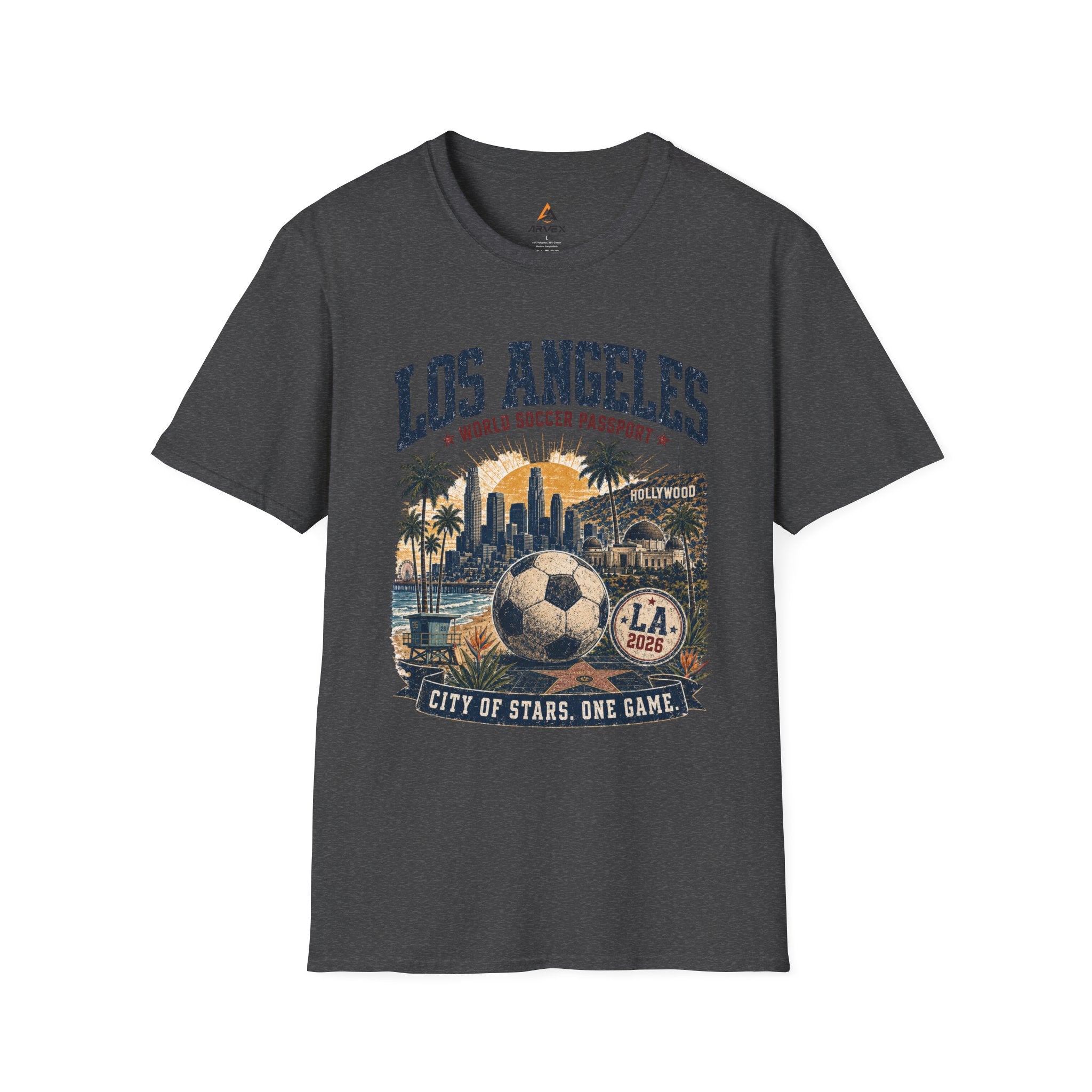 Copy of Copy of Florida Soccer T-Shirt – Vintage ‘World Soccer Passport’ Beach Tee