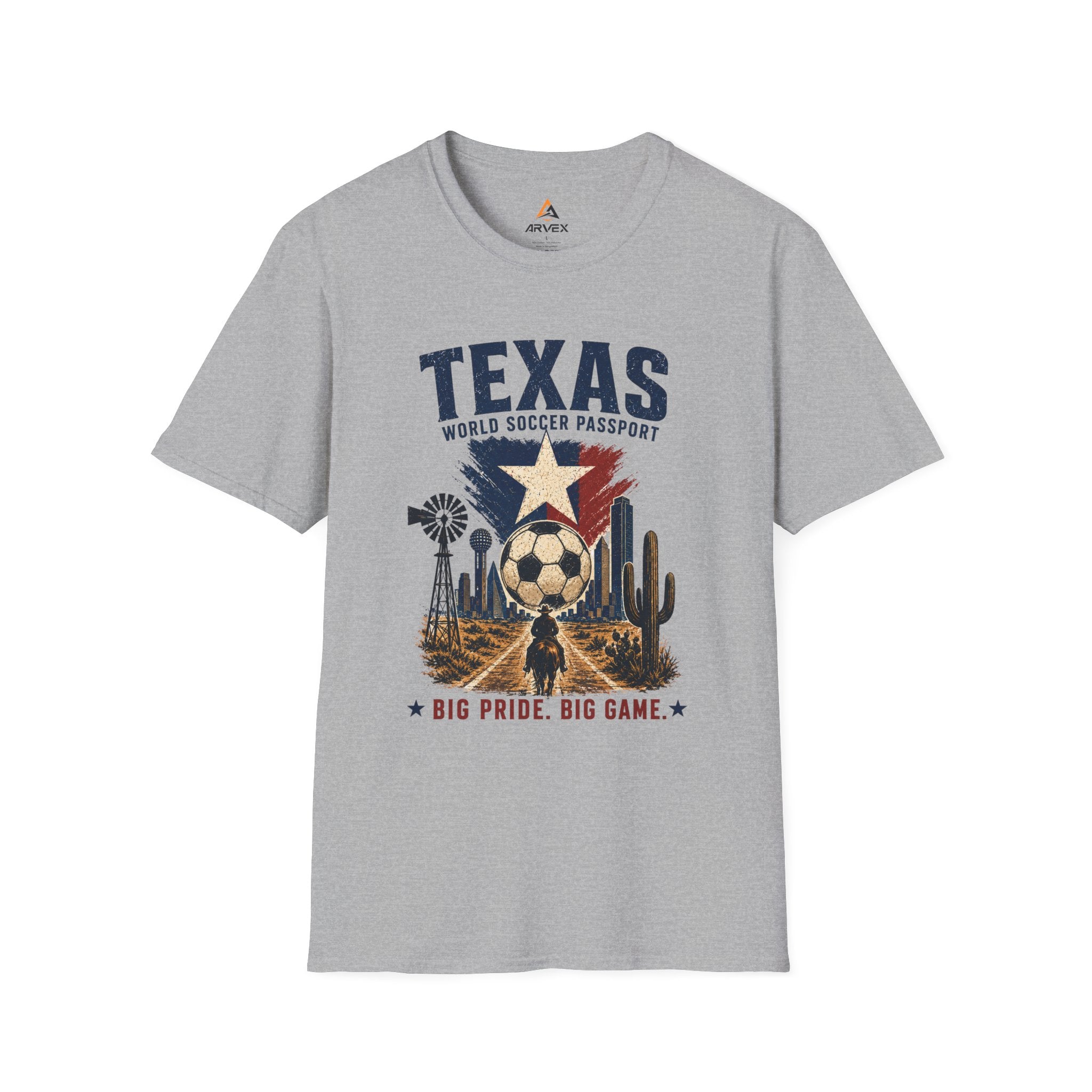 Texas Soccer Passport T-Shirt — Lone Star Soccer Vintage Design