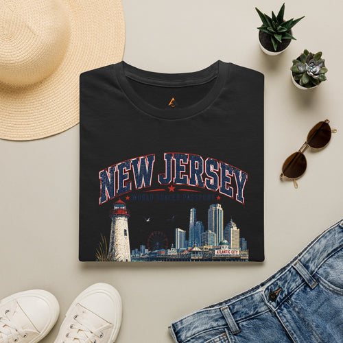 Copy of Florida Soccer T-Shirt – Vintage ‘World Soccer Passport’ Beach Tee