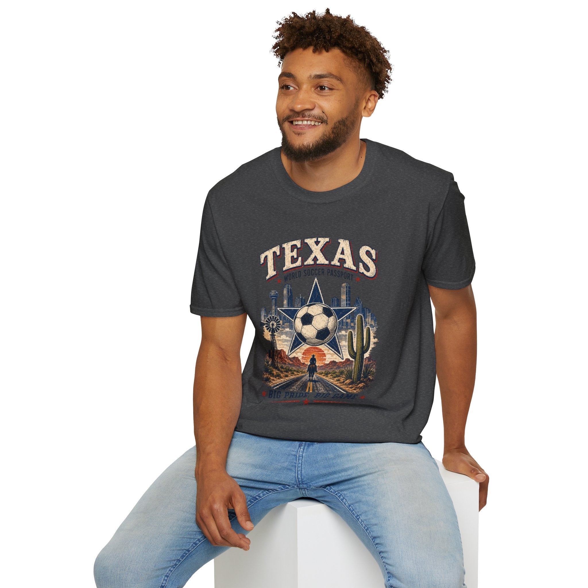 Texas Soccer T-Shirt — World Soccer Passport Vintage State Pride
