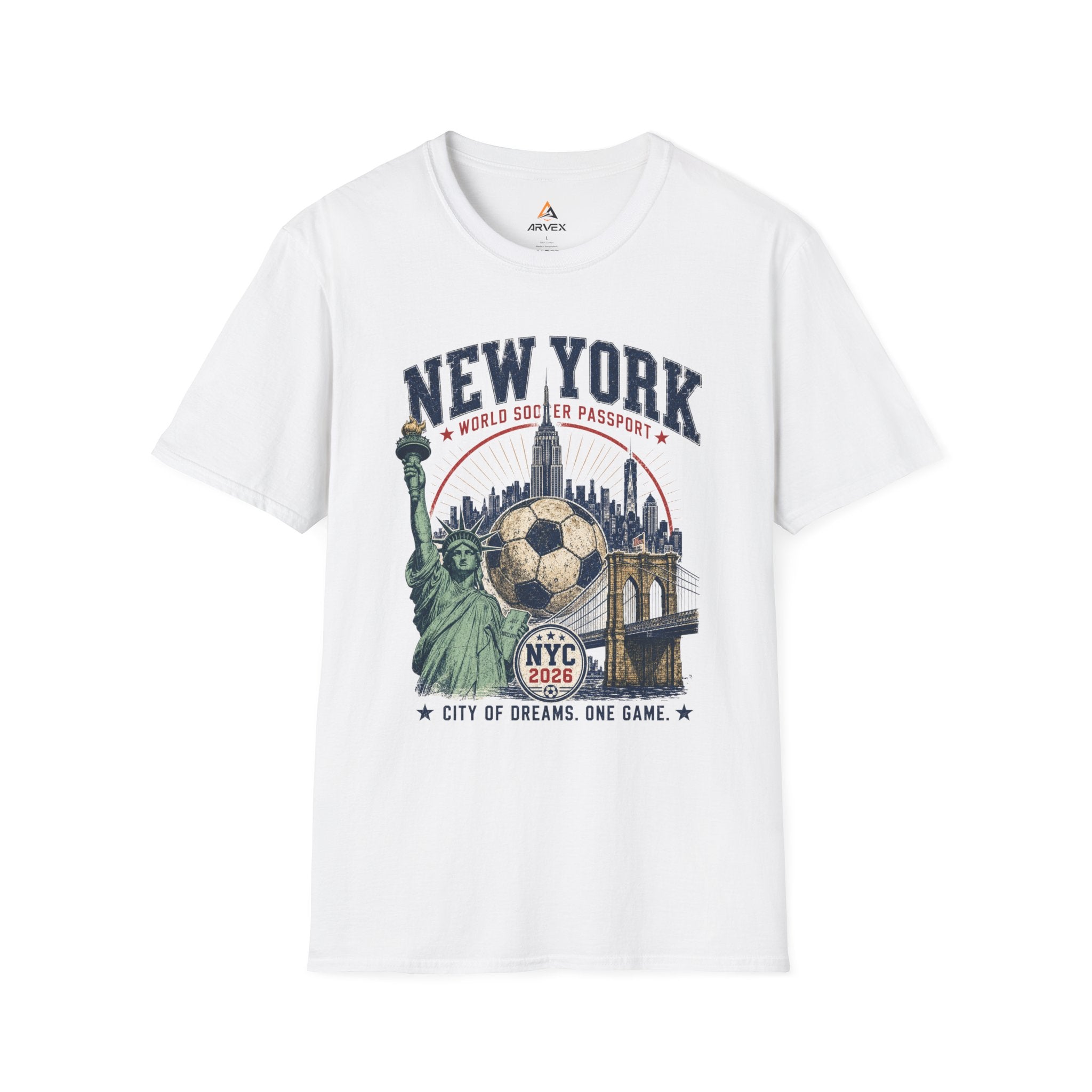 New York Soccer T-Shirt — NYC World Soccer Passport Graphic Tee