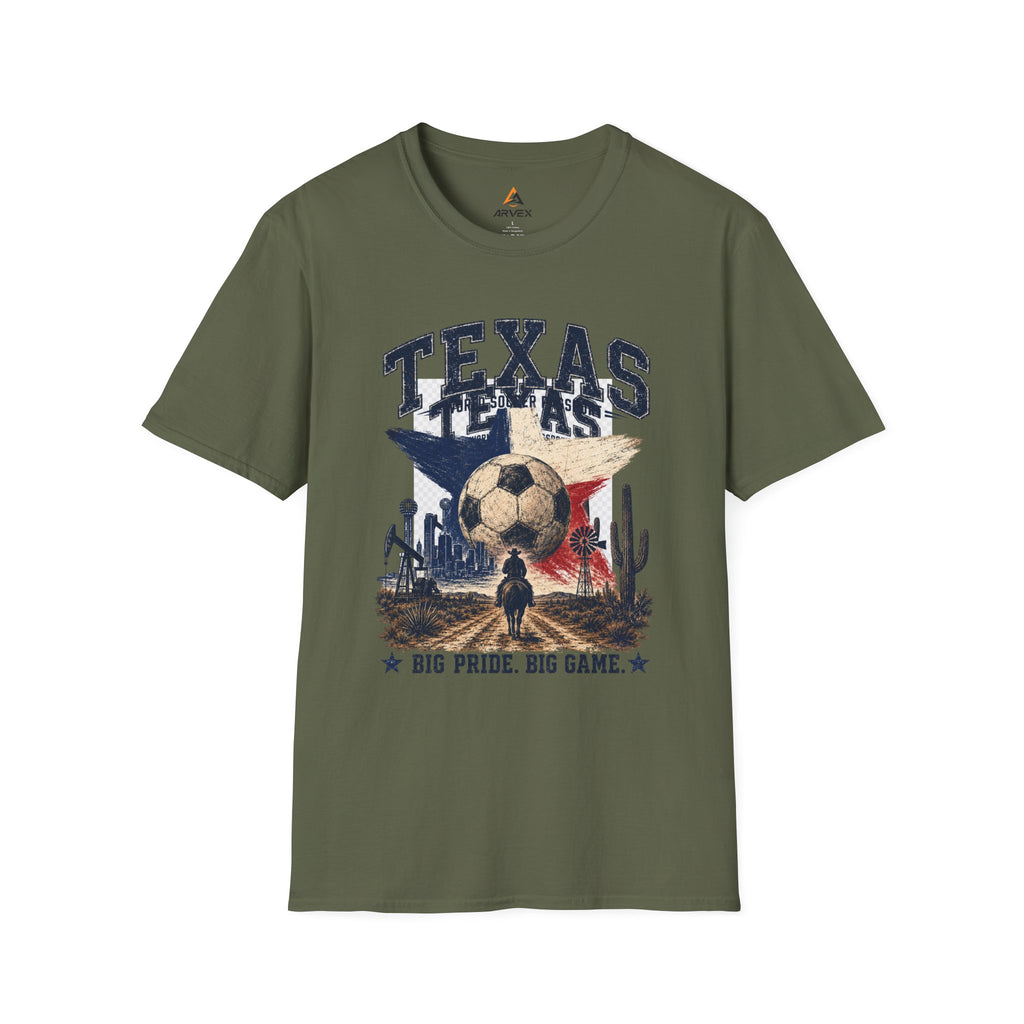 Texas Soccer T-Shirt — "World Soccer Passport" State Pride Tee