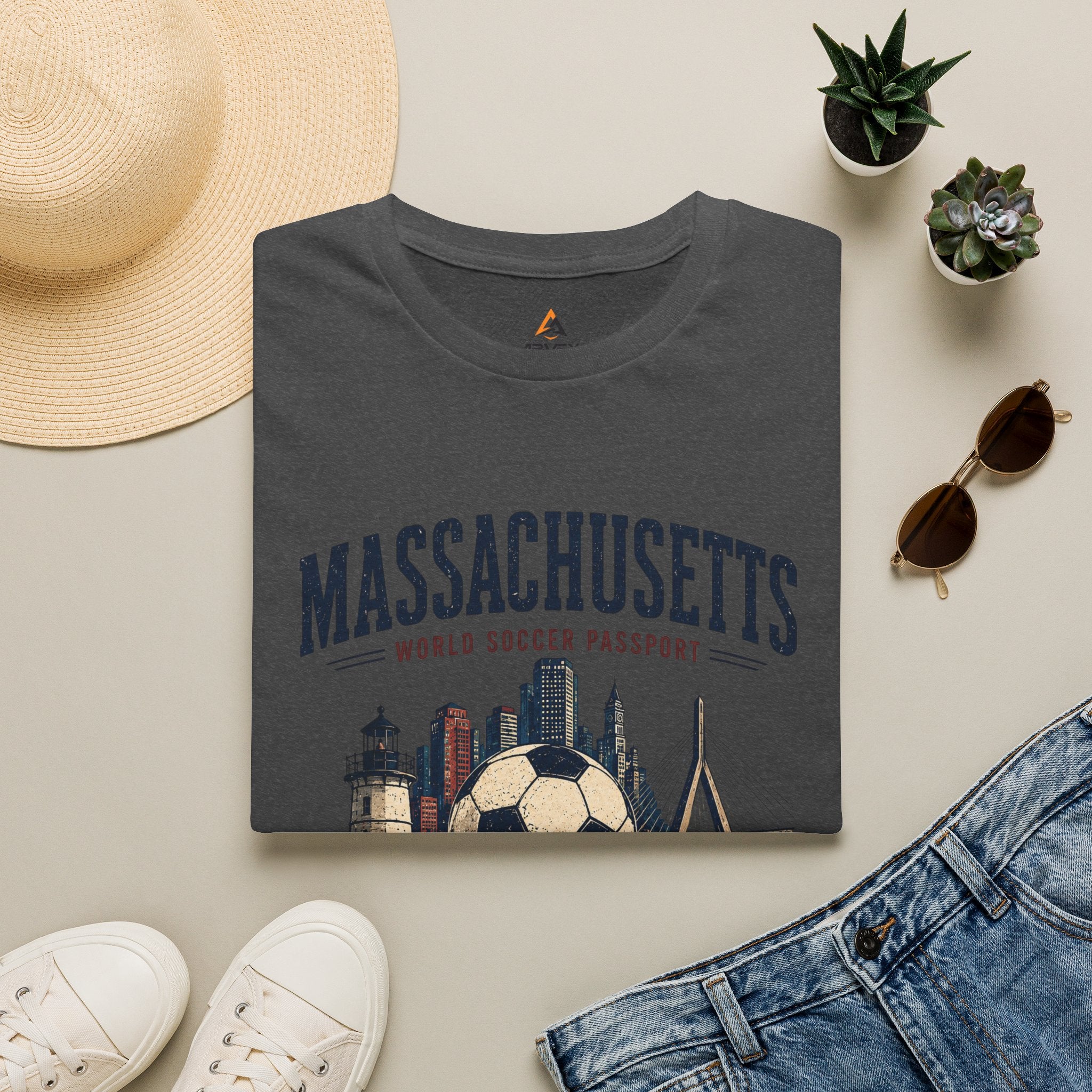 Massachusetts Soccer T-Shirt — World Soccer Passport Vintage State Tee