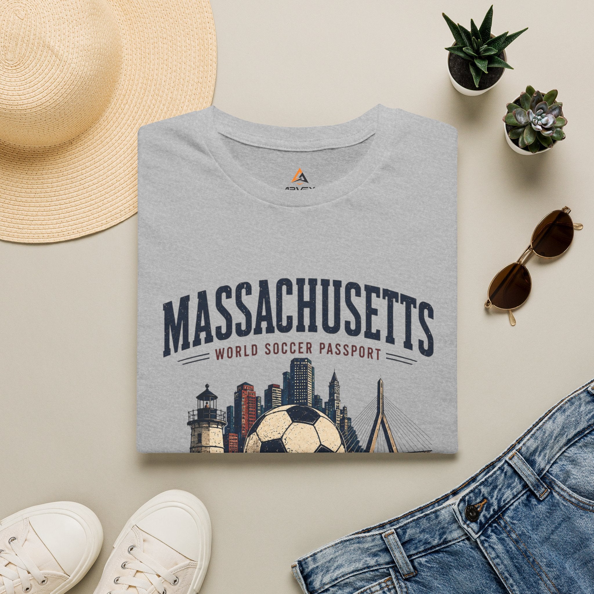 Massachusetts Soccer T-Shirt — World Soccer Passport Vintage State Tee