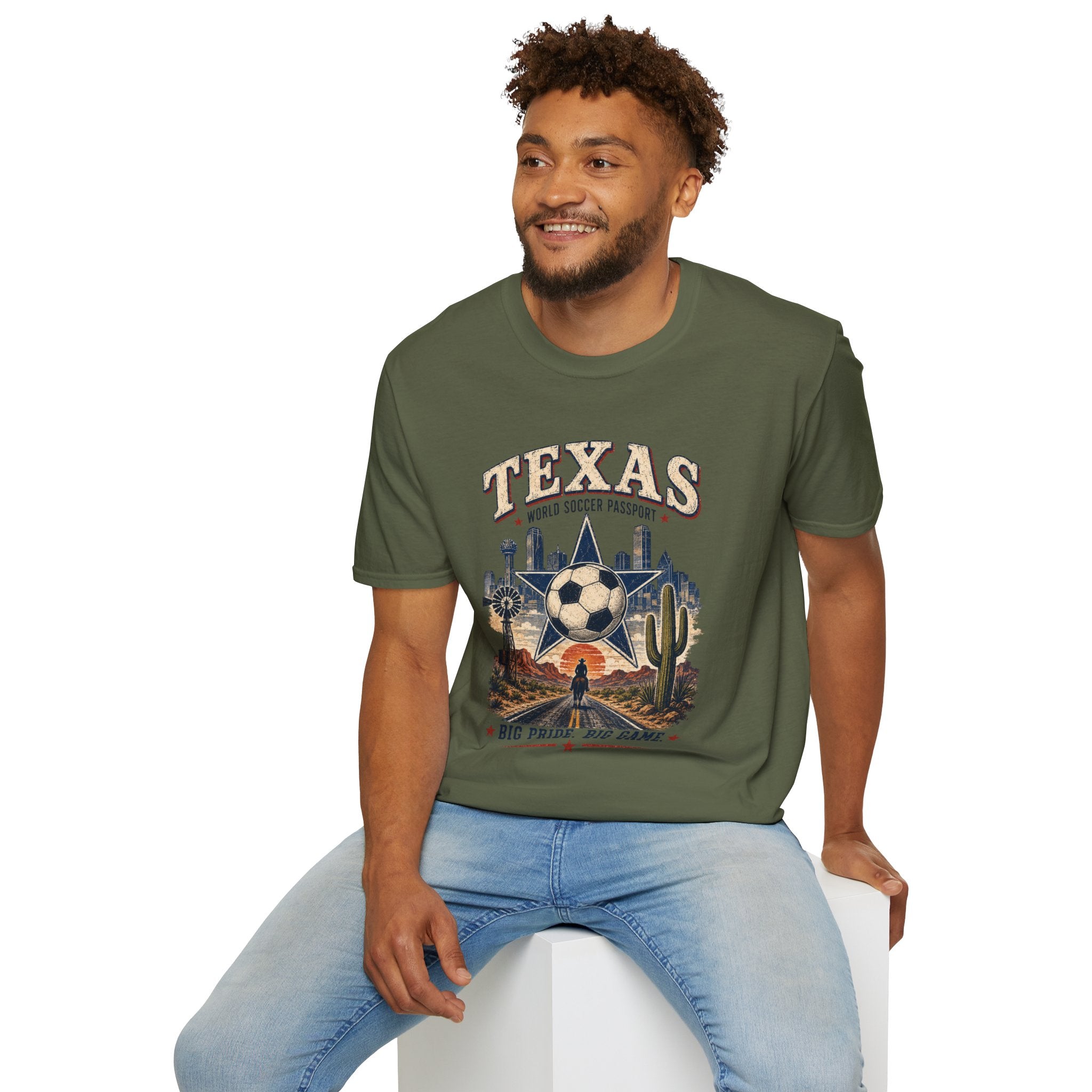 Texas Soccer T-Shirt — World Soccer Passport Vintage State Pride