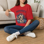 Massachusetts Soccer T-Shirt — State Skyline & Vintage Soccer Graphic