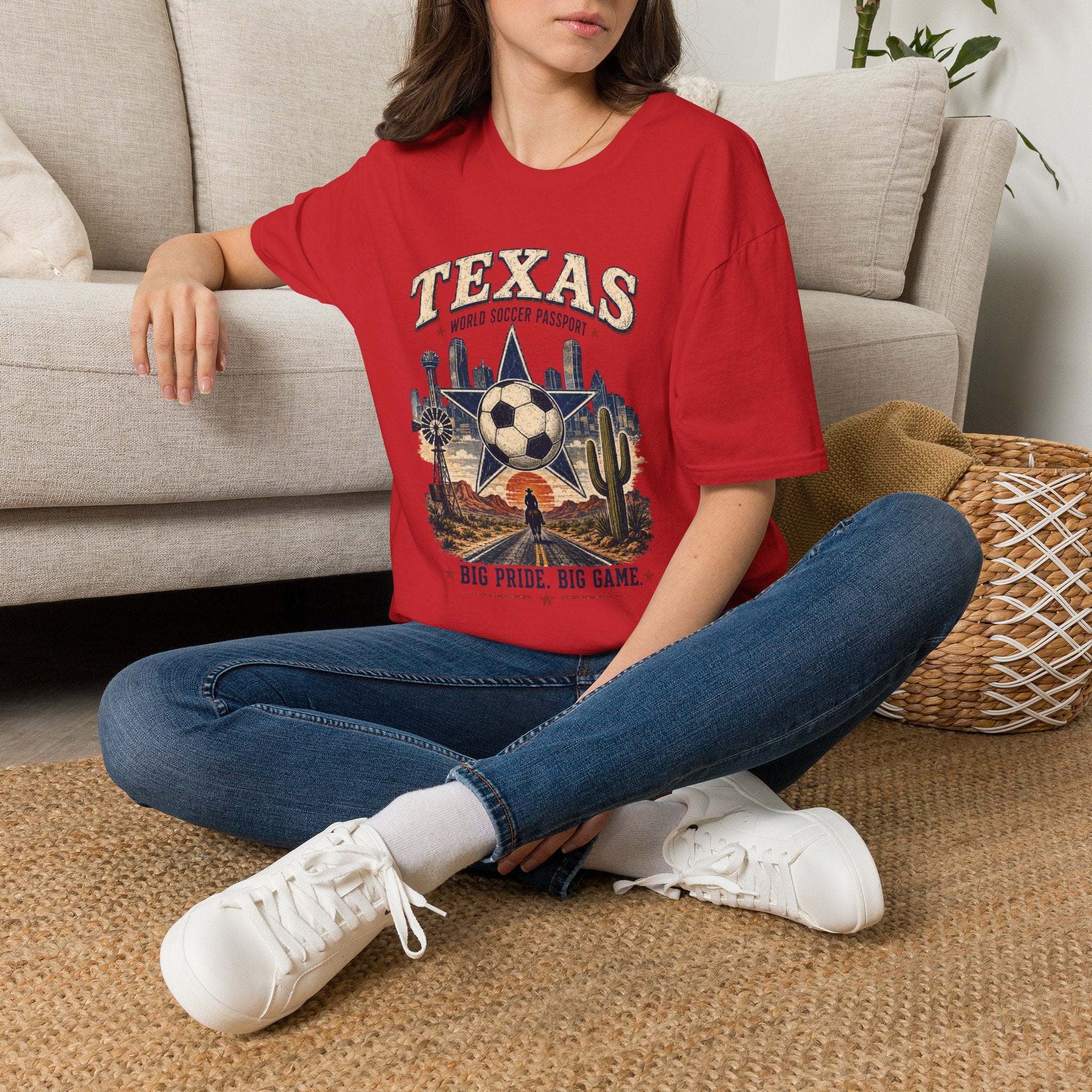 Texas Soccer T-Shirt — World Soccer Passport Vintage State Pride