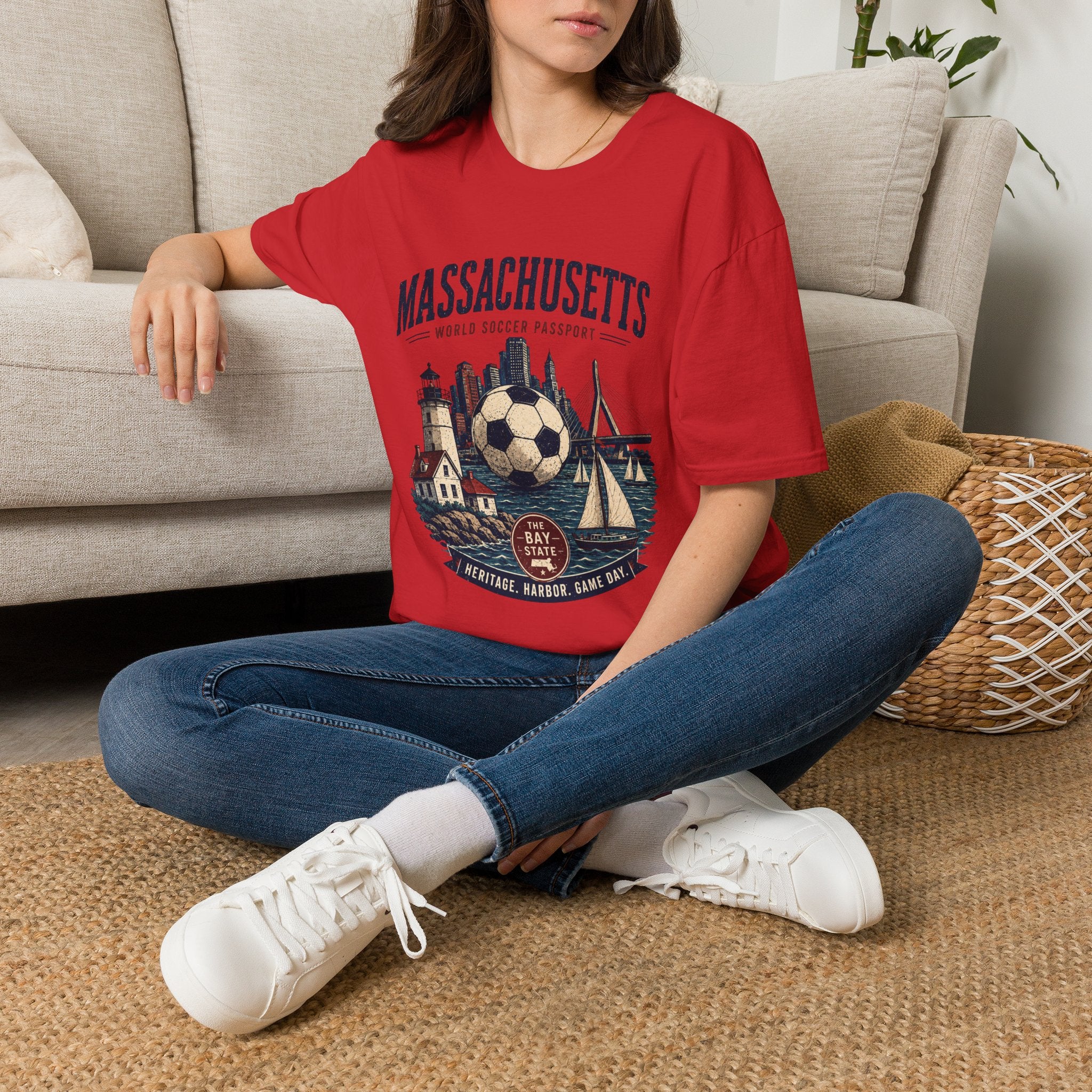 Massachusetts Soccer T-Shirt — World Soccer Passport Vintage State Tee