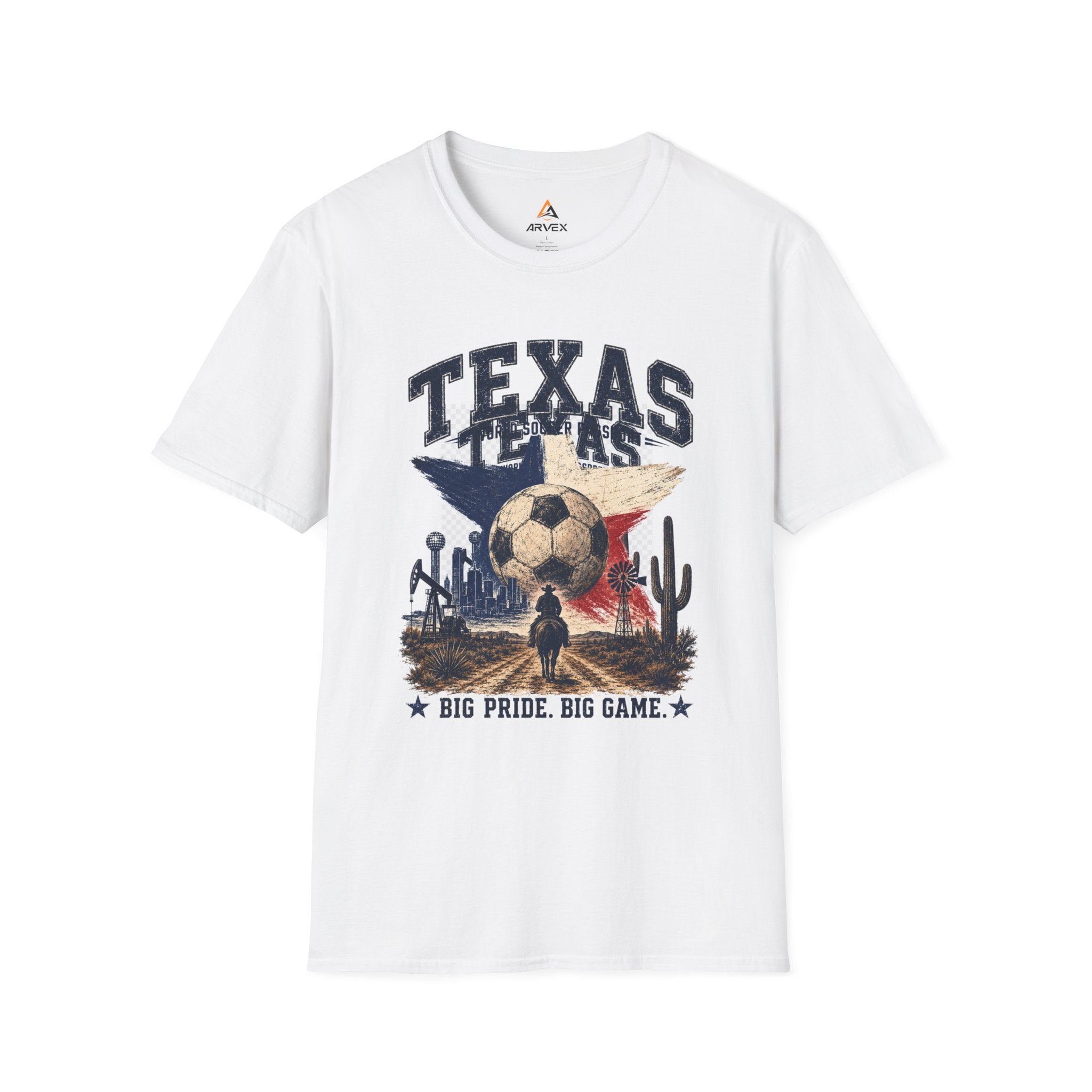 Texas Soccer T-Shirt — "World Soccer Passport" State Pride Tee