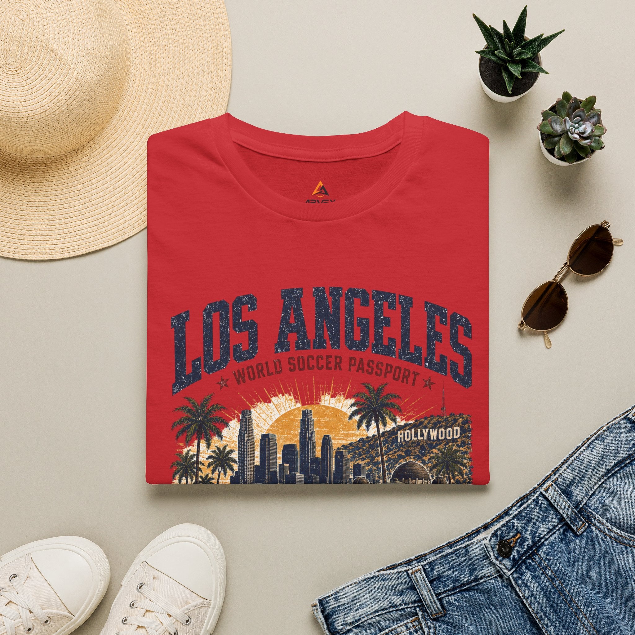 Copy of Copy of Florida Soccer T-Shirt – Vintage ‘World Soccer Passport’ Beach Tee