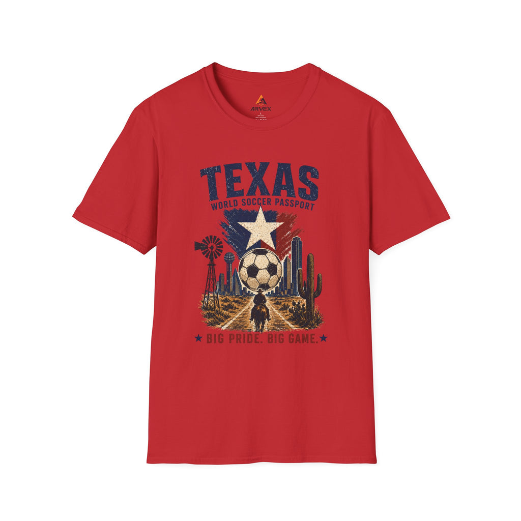 Texas Soccer Passport T-Shirt — Lone Star Soccer Vintage Design